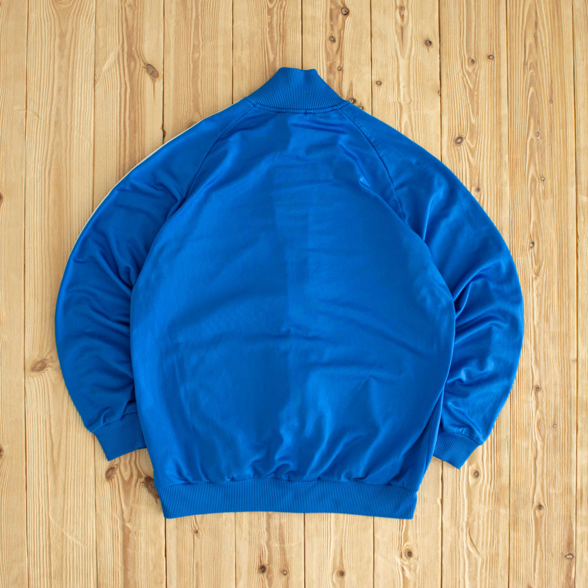 (S) Adidas Vintage Embroidered Full-Zip Sweatshirt Blue