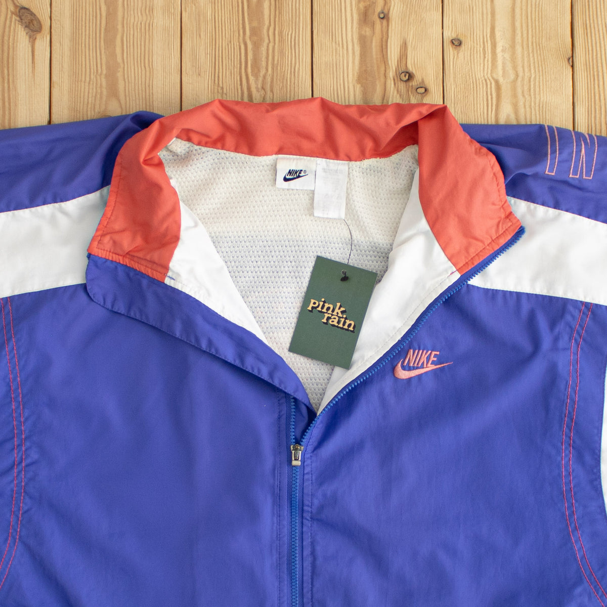 (L/XL) Nike International Vintage Embroidered Jacket Purple Blue