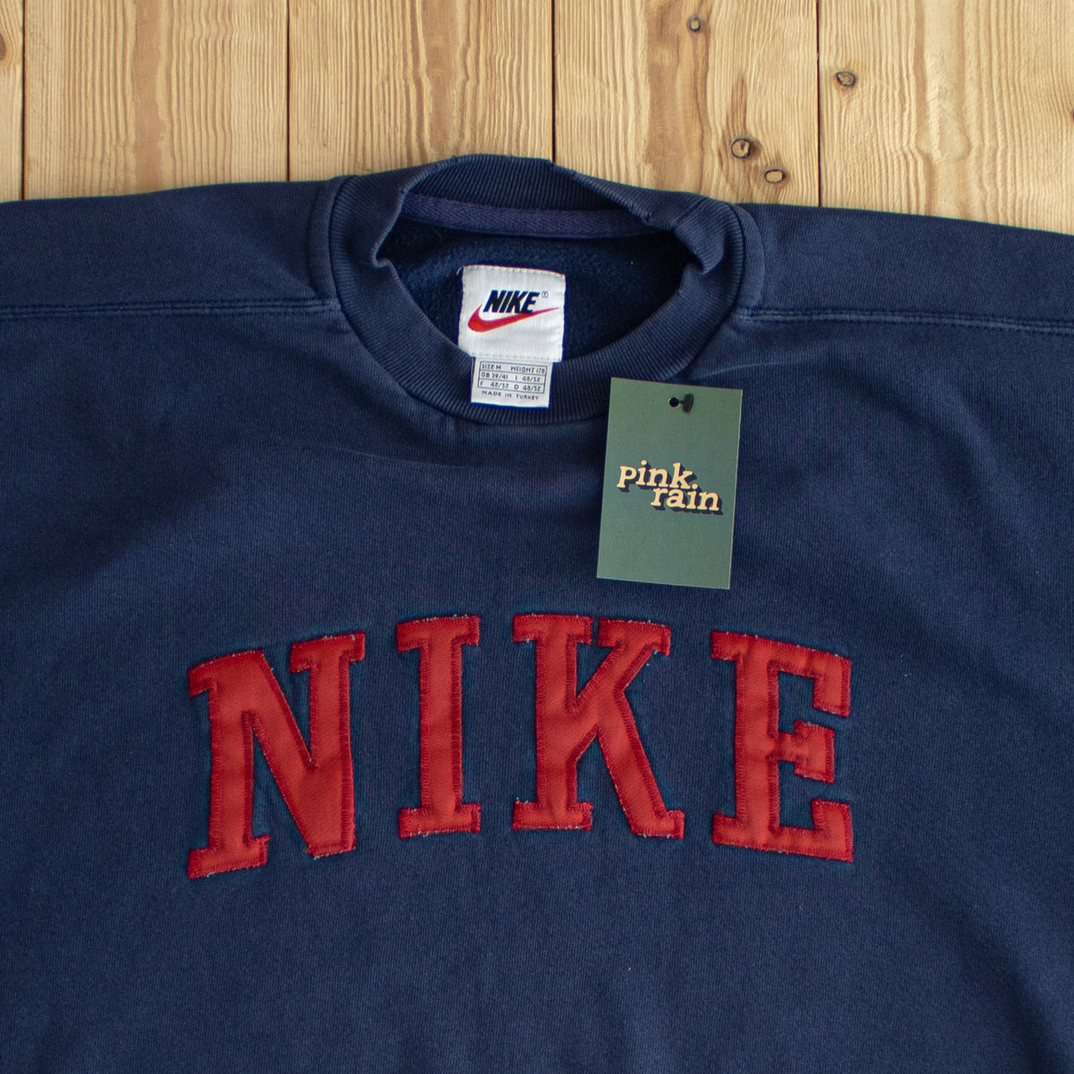 (M) Nike Spell Out Vintage Embroidered Sweatshirt Blue