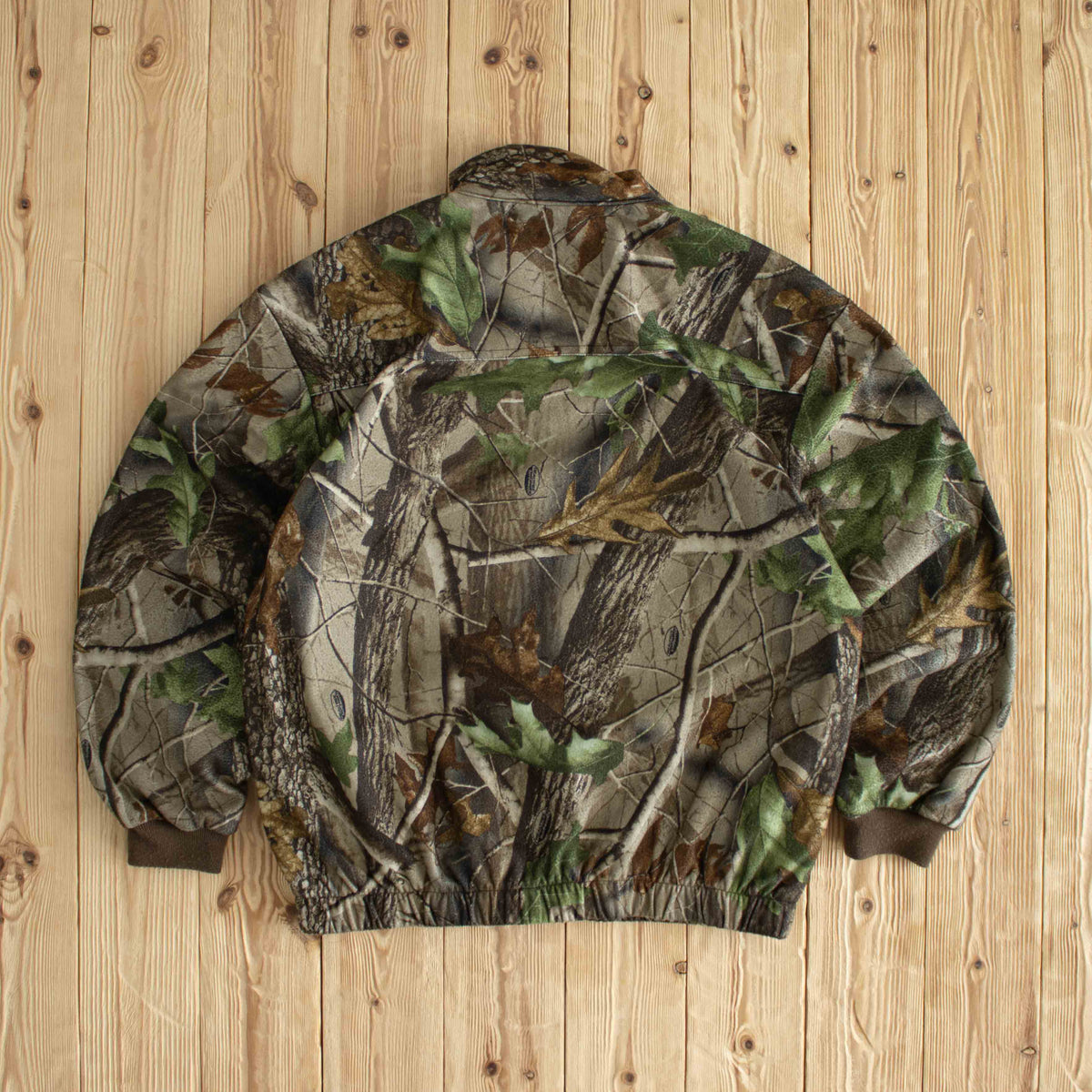 (M) Realtree Hardwoods Shimano Tribal Embroidered Jacket Khaki Brown Green