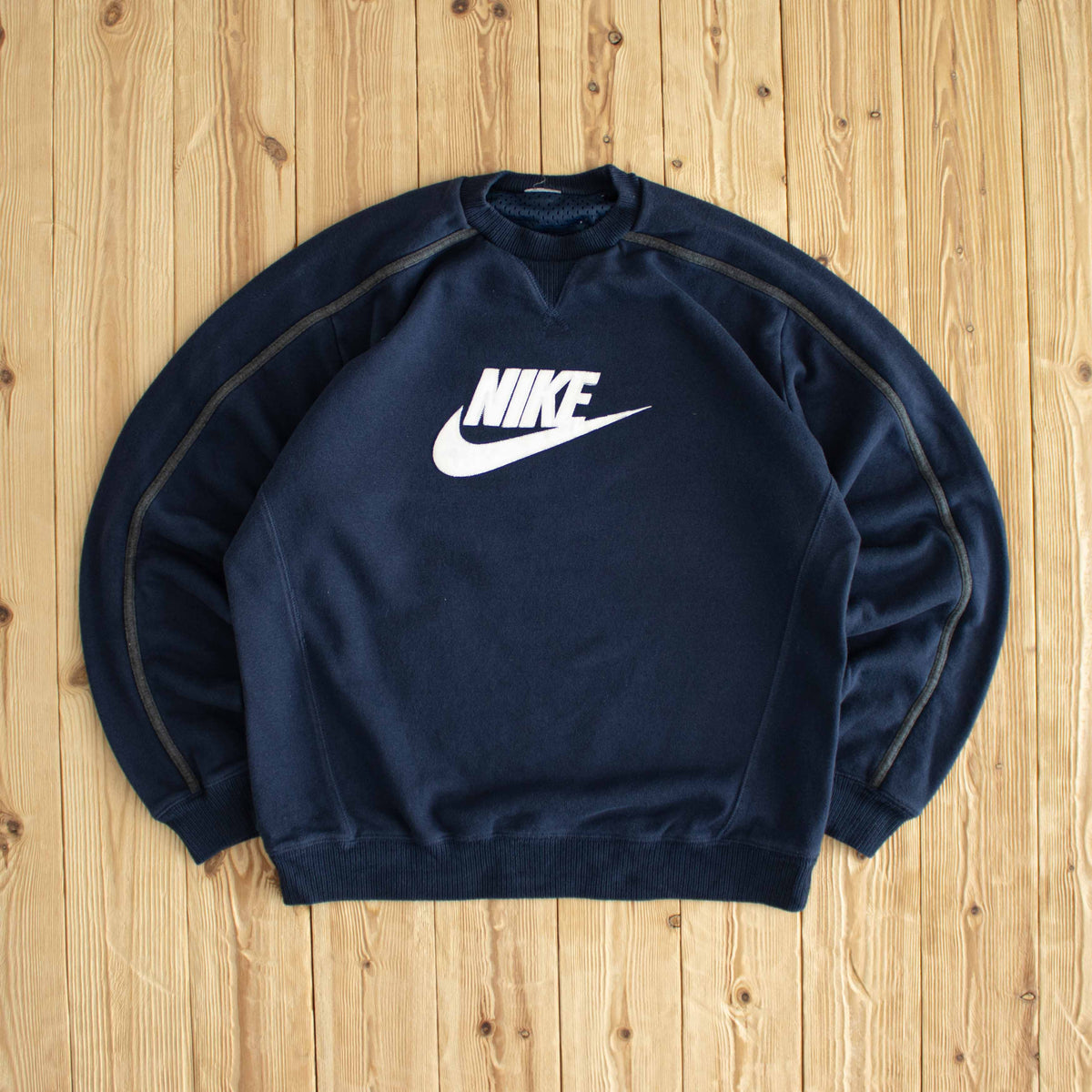 (M) Nike Spell Out Vintage Embroidered Sweatshirt Blue
