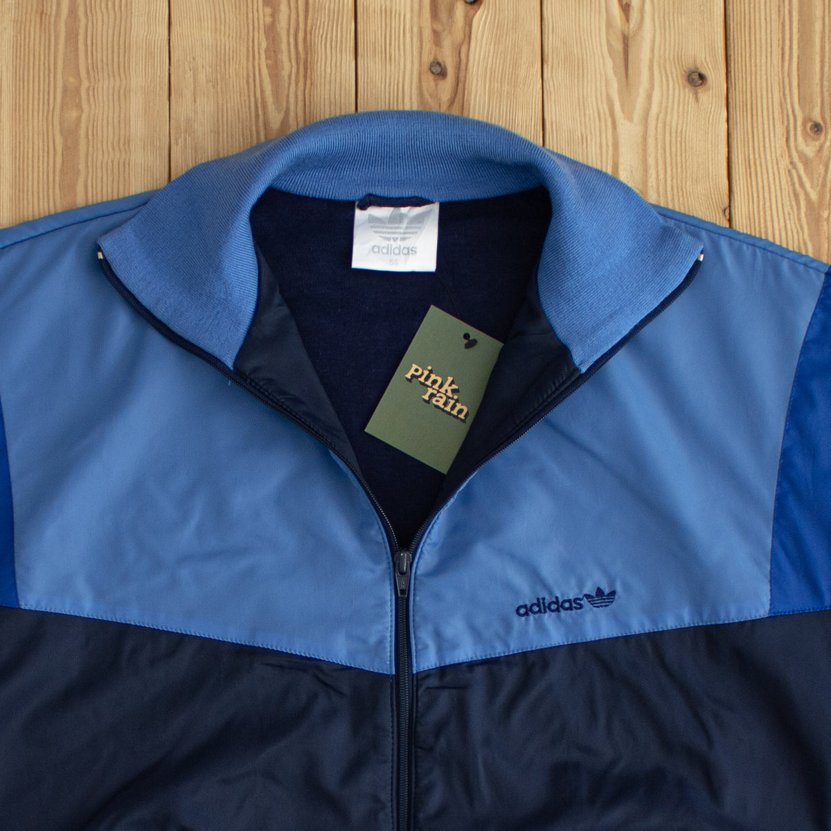 (L) Adidas Vintage Embroidered Jacket Blue
