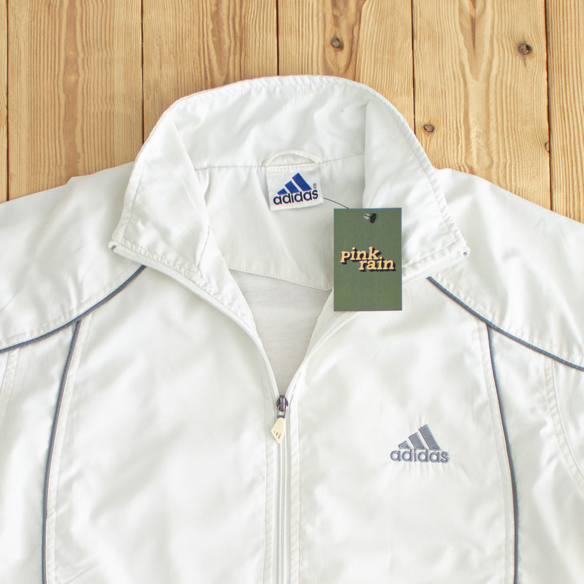 (S/M) Adidas Vintage Essential Embroidered Jacket White