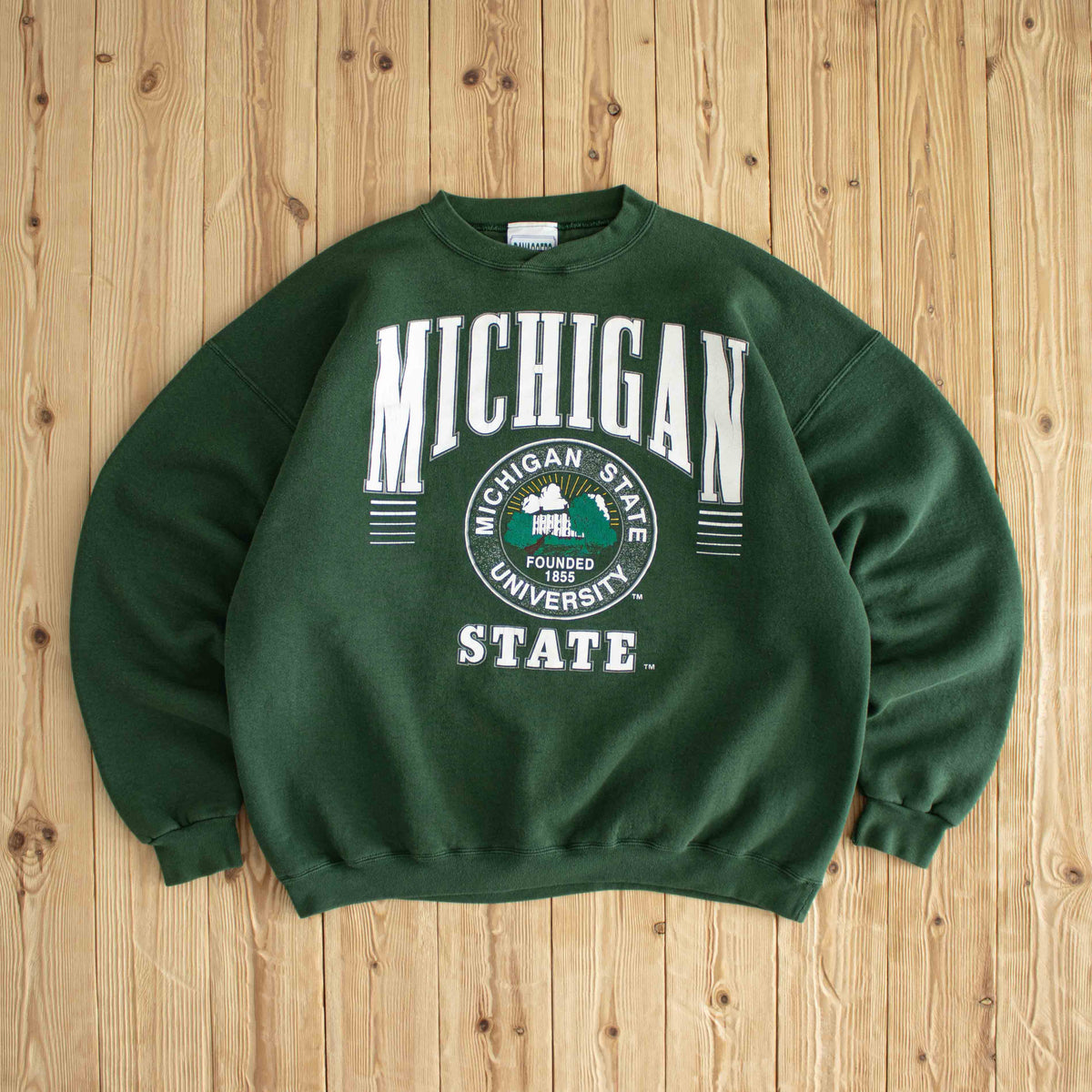 (L) Danaggers Michigan State University Heavyweight Vintage Sweatshirt Green