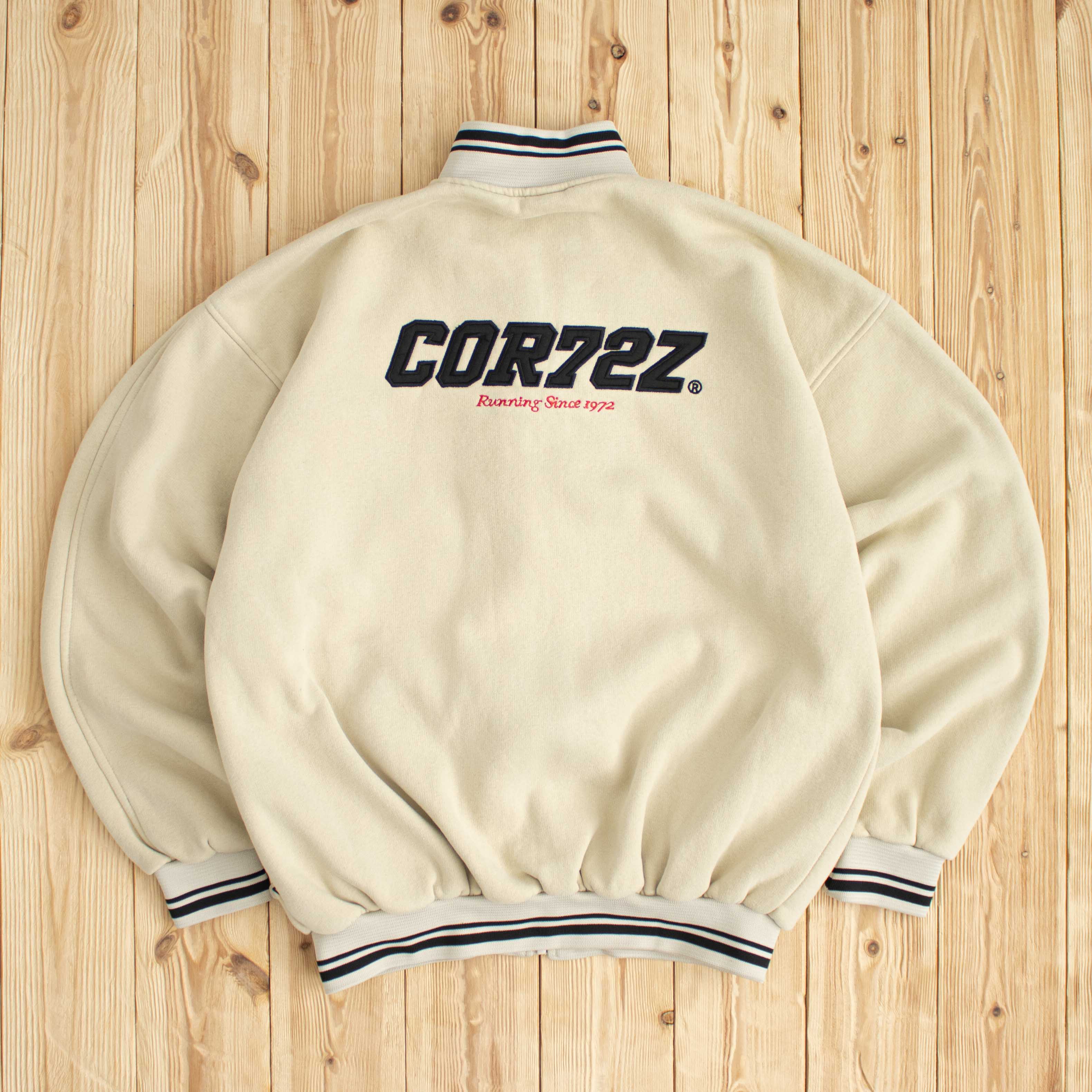 (M/L) Vintage Nike Cortez Embroidered Full-Zip Sweatshirt