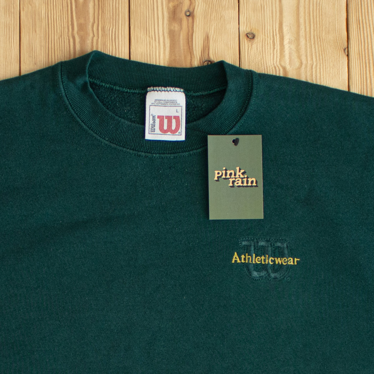 (M) Wilson Athletic Wear Vintage Embroidered Sweatshirt Green