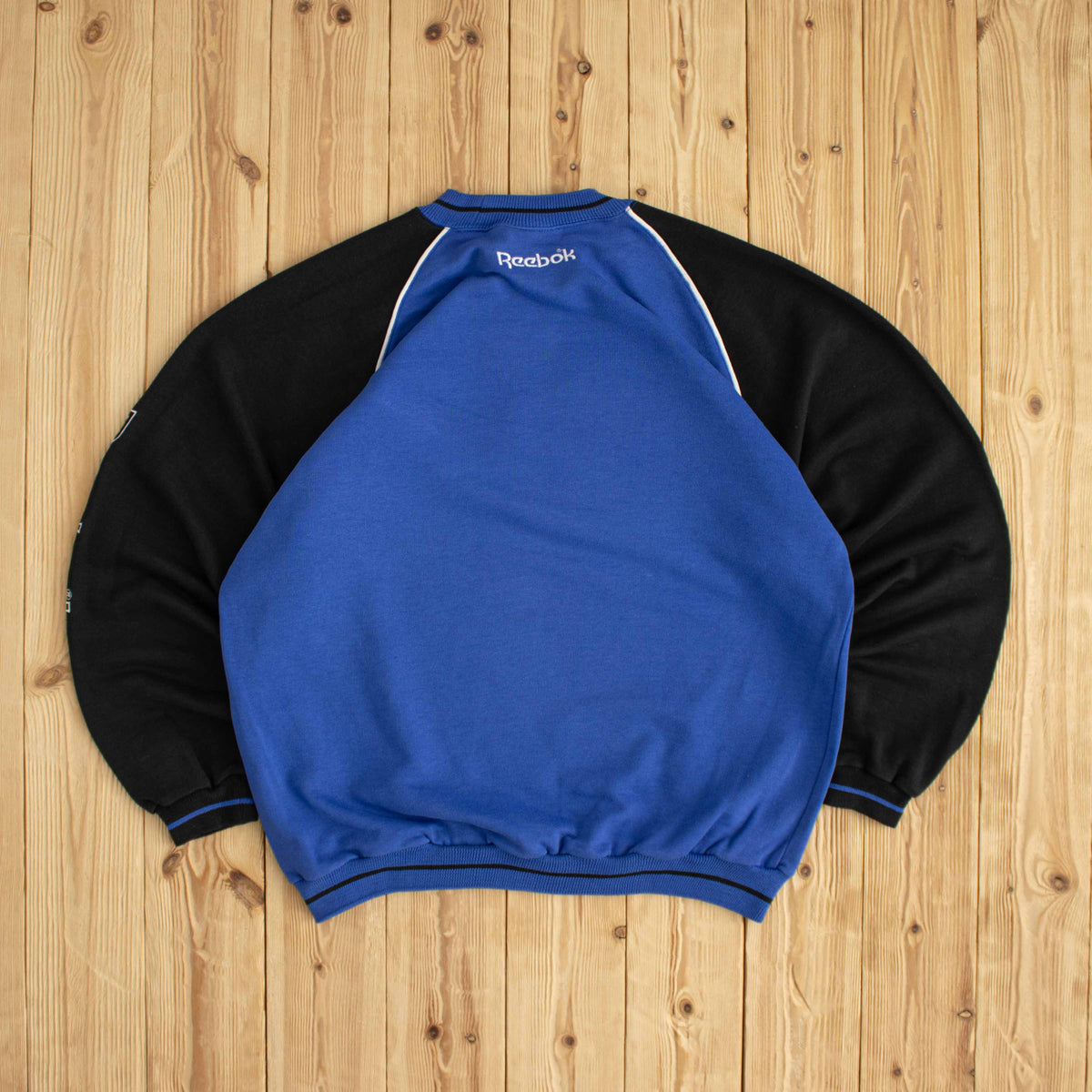 (M/L) Reebok Logo Vintage Embroidered Sweatshirt Blue
