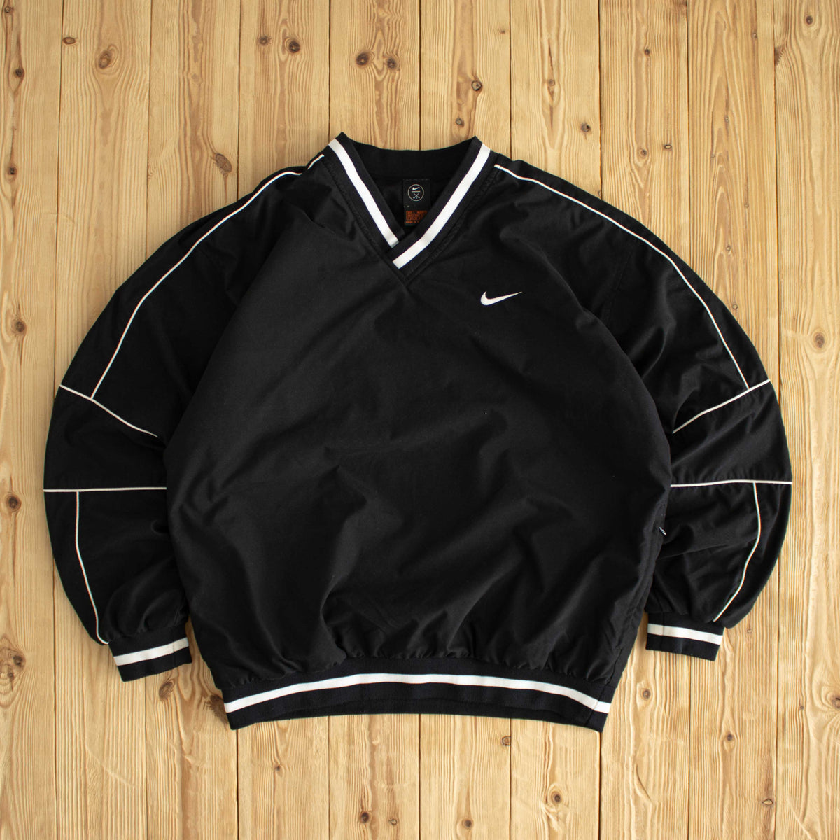 (L/XL) Nike Golf Vintage Essential Embroidered Windbreaker Black