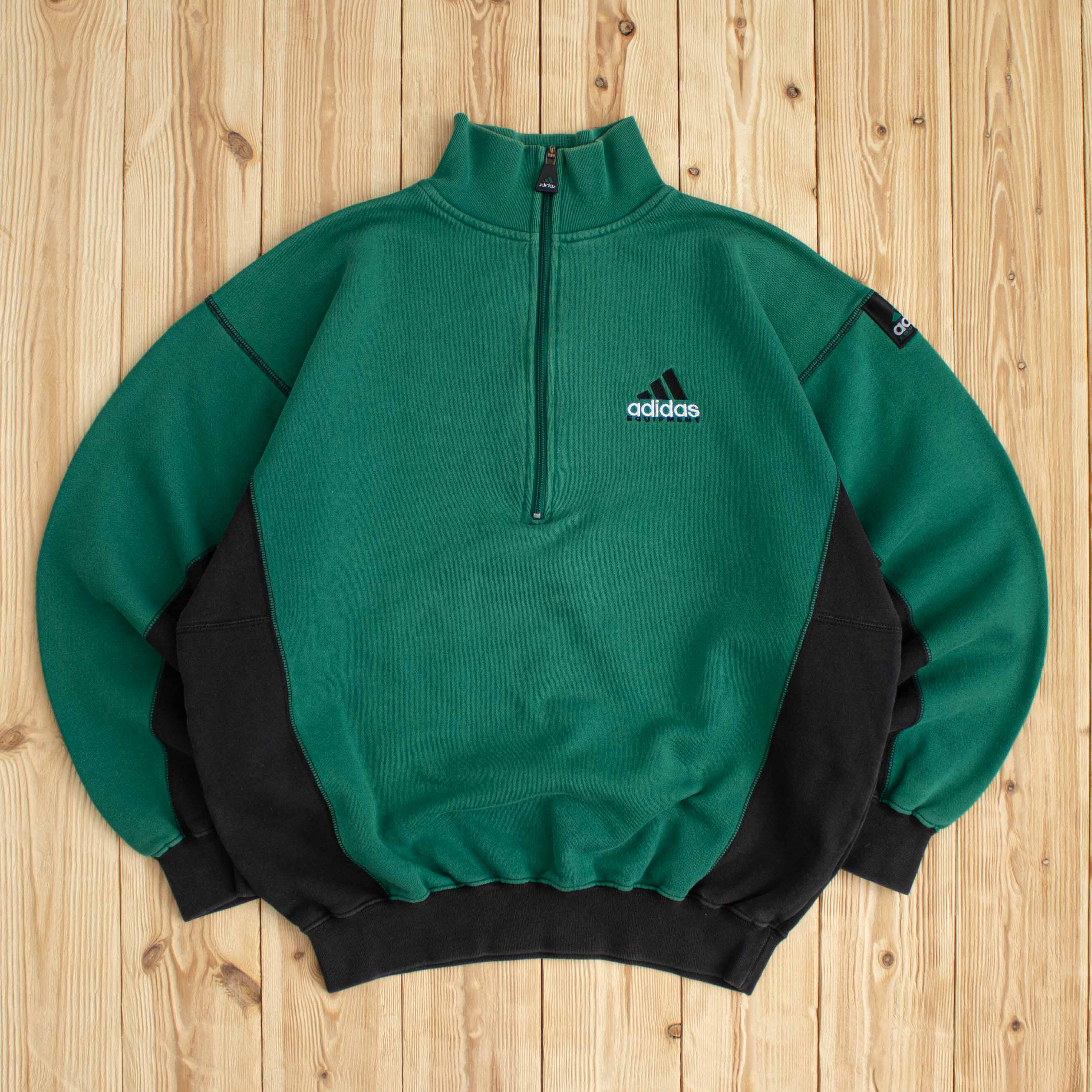 (M) Vintage Adidas Equipment Embroidered Quarter-Zip Sweatshirt