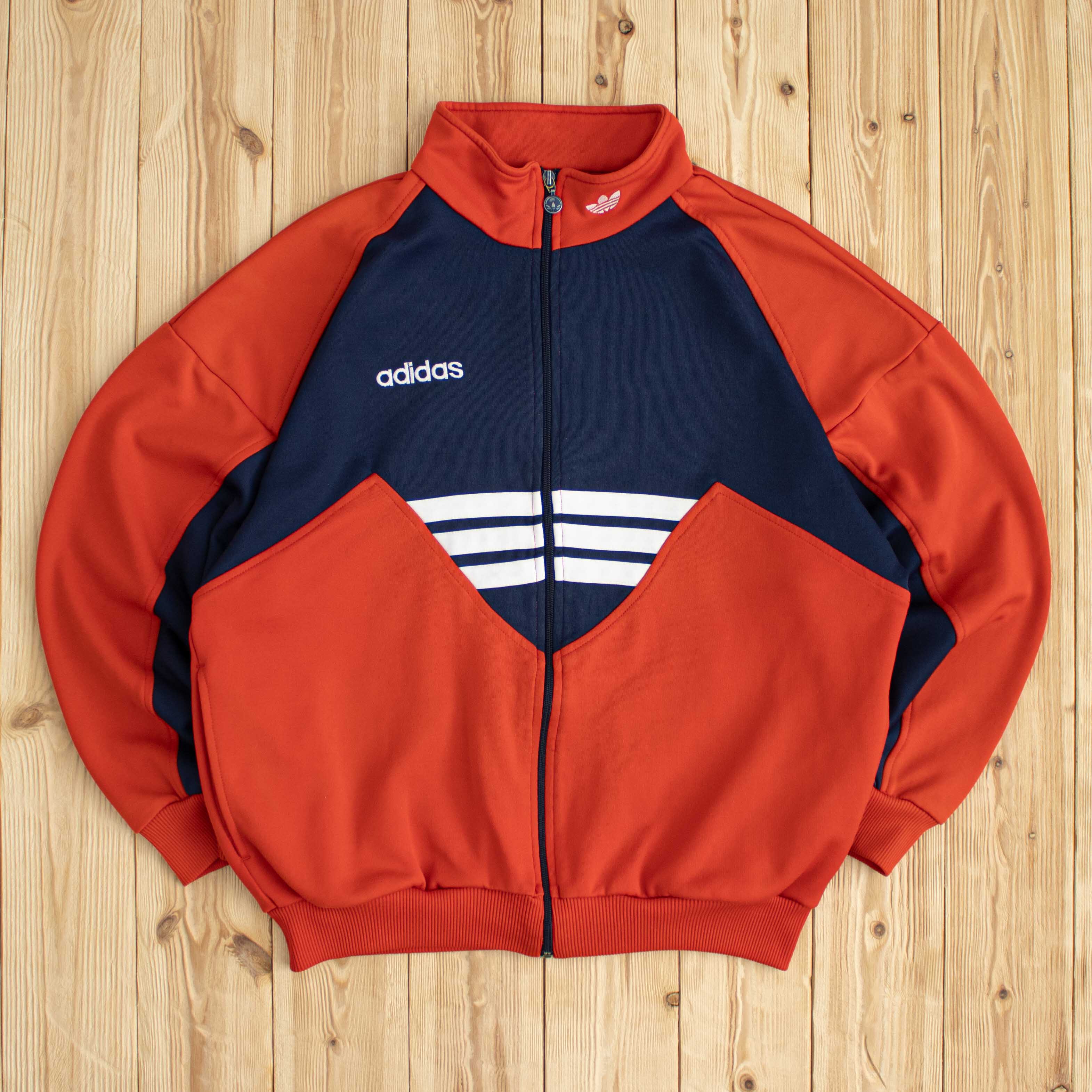 (M) Vintage Adidas Essential Embroidered Full-Zip Sweatshirt