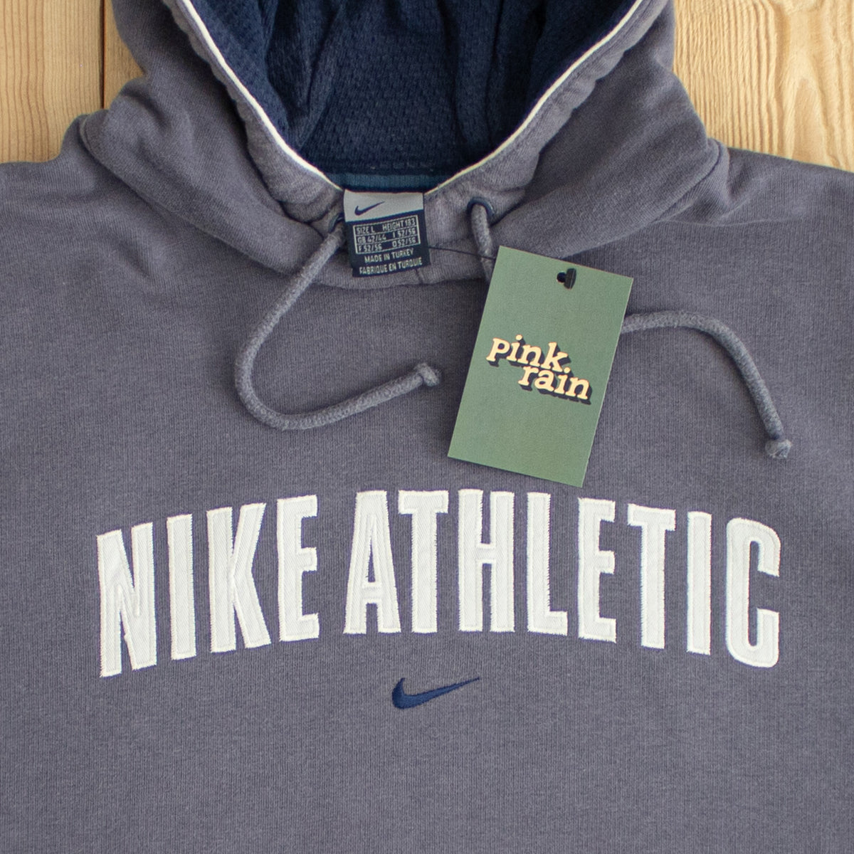 (L/XL) Nike Athletic Vintage Embroidered Hoodie Gray