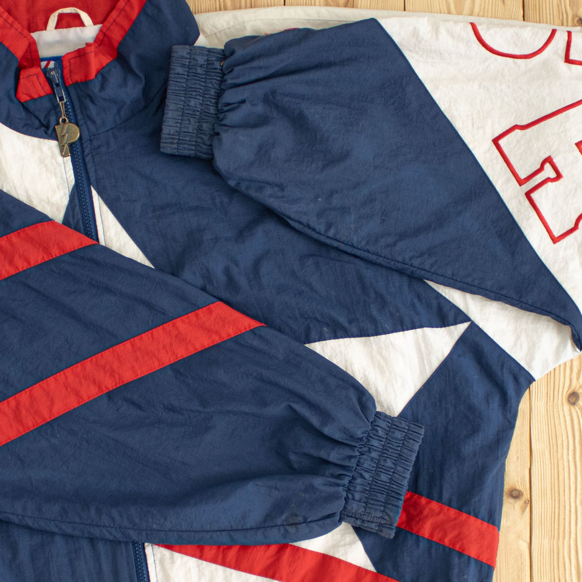 (L/XL) 1995 Pro Player USA Basketball Team Vintage Embroidered Jacket Red White Blue