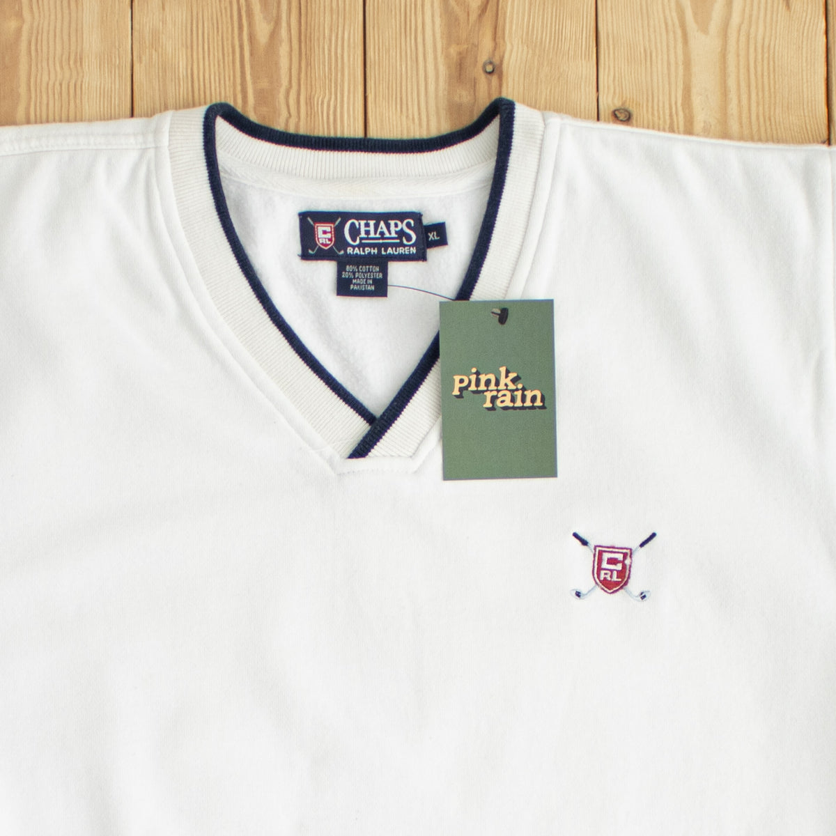 (XL) Chaps Ralph Lauren Vintage Embroidered Vest White