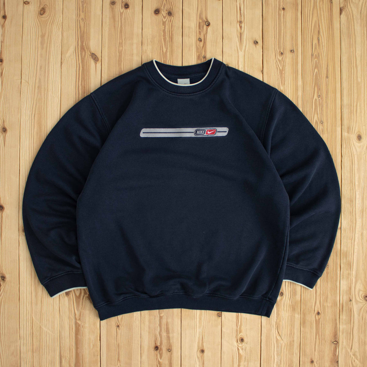 (L) Nike Mini Swoosh Vintage Embroidered Sweatshirt Blue