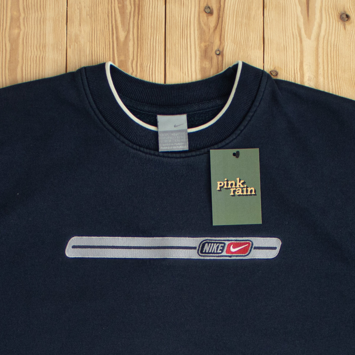 (L) Nike Mini Swoosh Vintage Embroidered Sweatshirt Blue