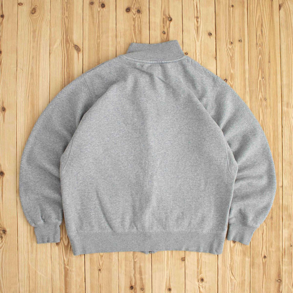(M/L) Nike Vintage Essential Embroidered Full-Zip Sweatshirt Gray