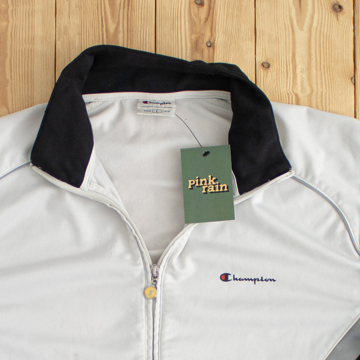 (M) Champion Vintage Full-Zip Sweatshirt Black Gray