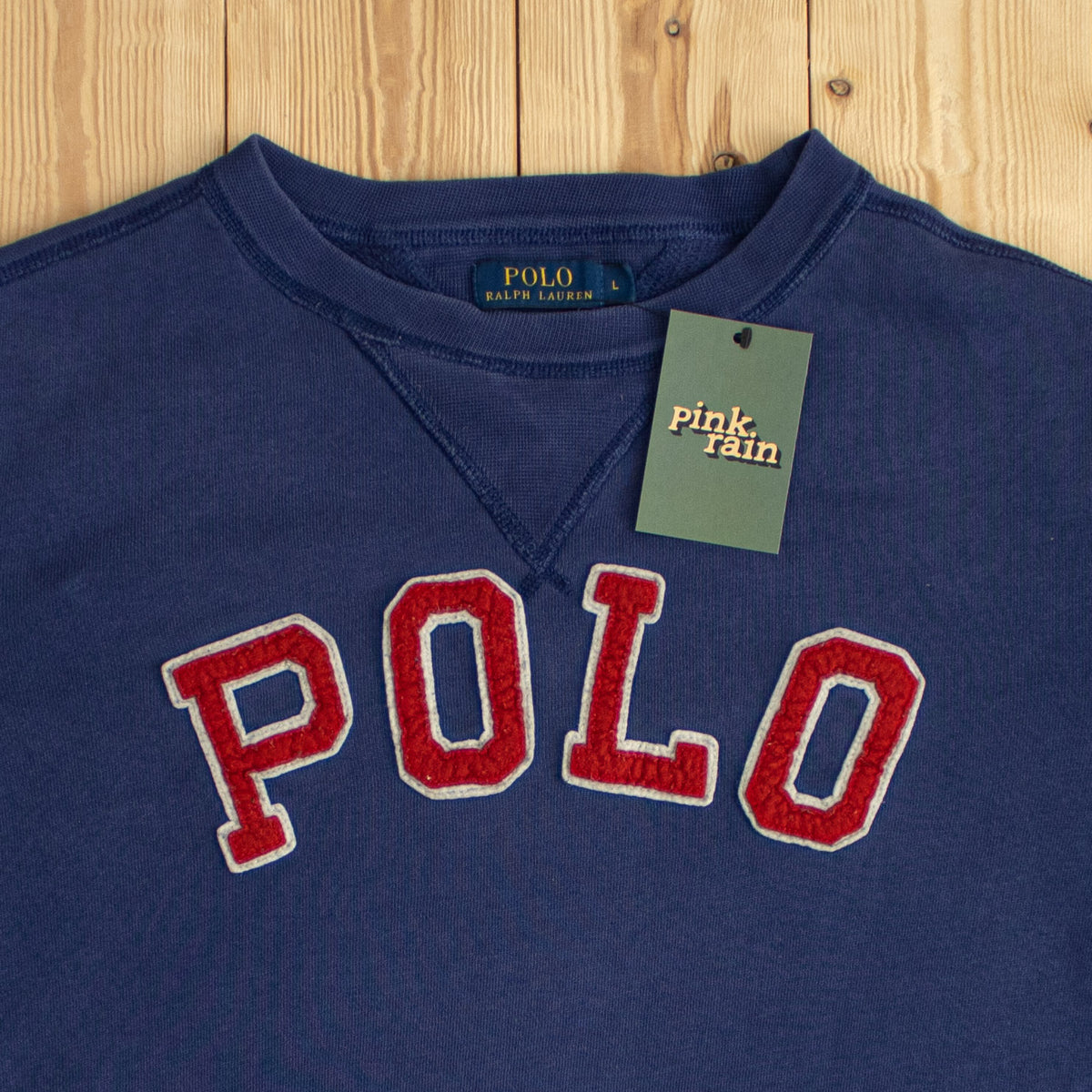 (M) Polo Ralph Lauren Vintage Embroidered Sweatshirt Blue