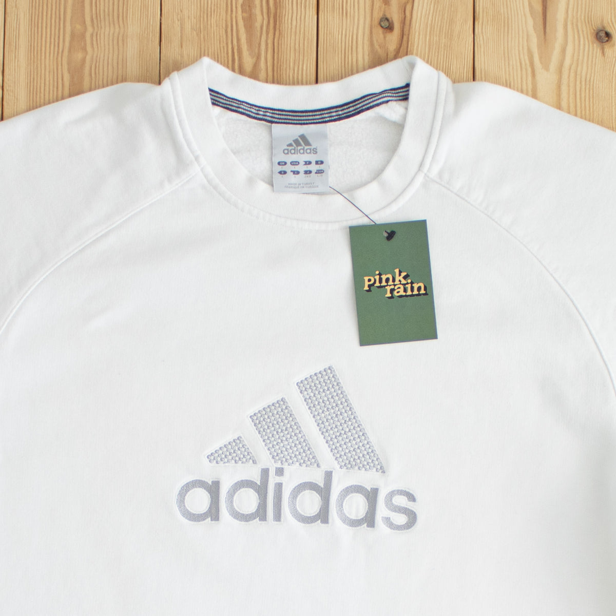 (L) Adidas Vintage Embroidered Sweatshirt White