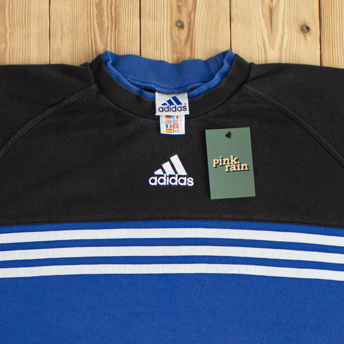 (XL/XXL) Adidas Center Logo Vintage Embroidered Sweatshirt Blue