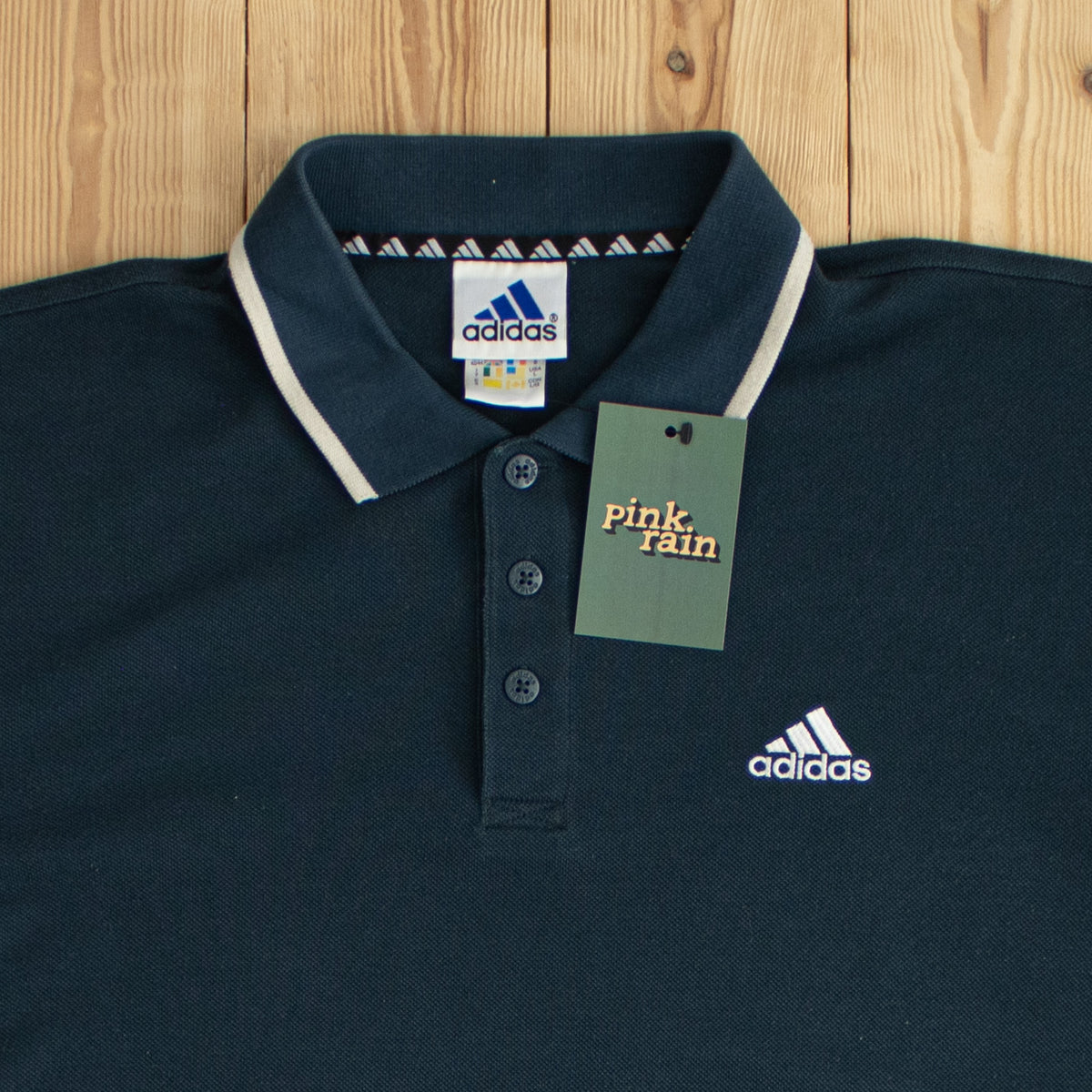 (M/L) Adidas Vintage Essential Embroidered Long Sleeve Blue Green
