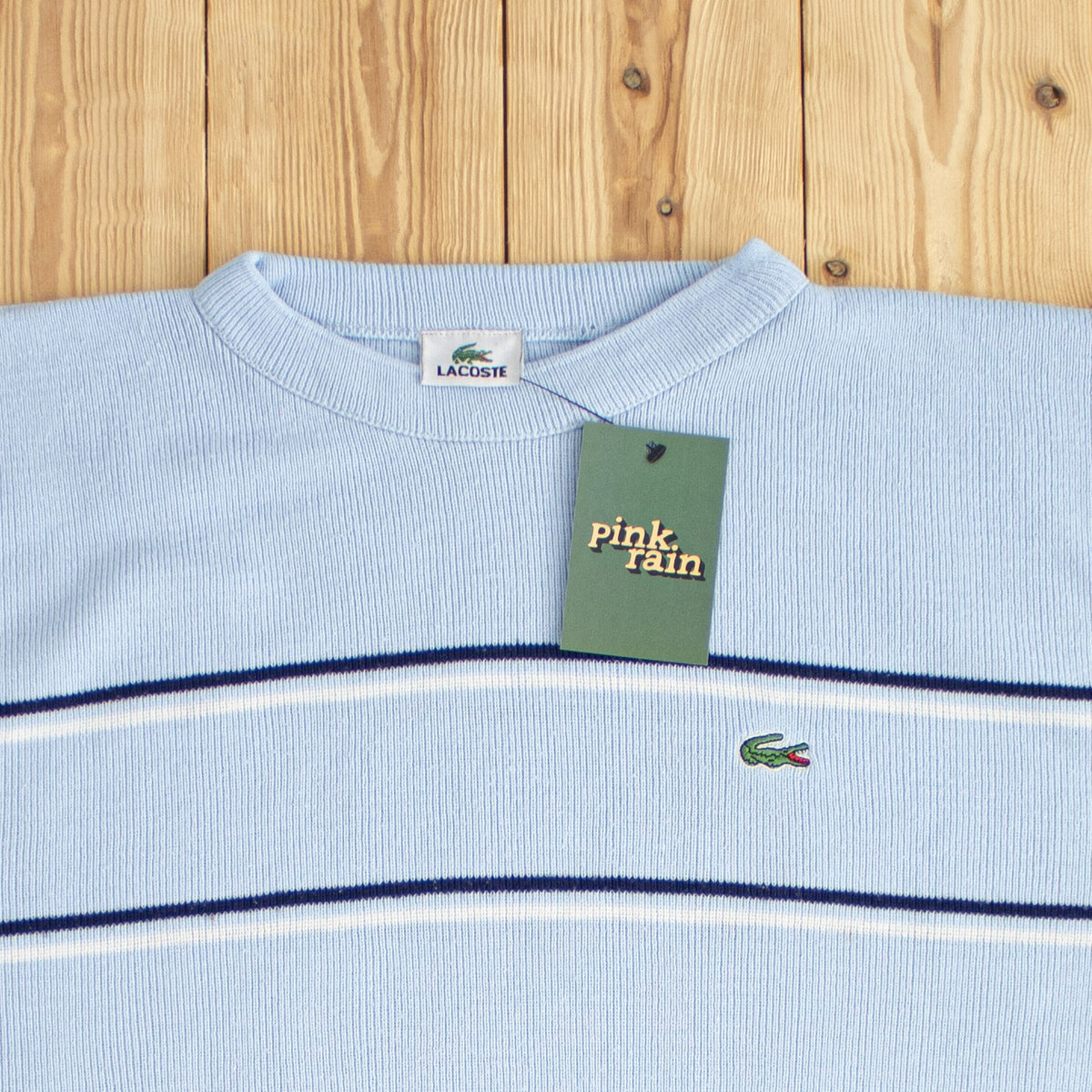 (M) Lacoste Vintage Essential Embroidered Sweater Blue