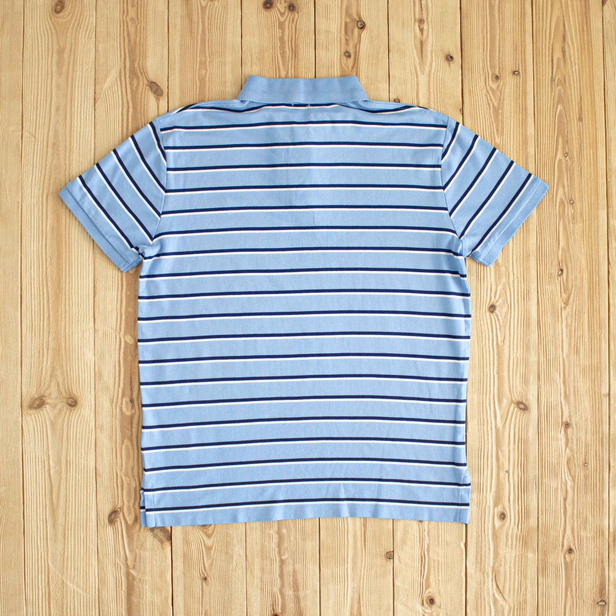 (M) Polo Ralph Lauren Vintage Embroidered Striped Polo T-Shirt Blue