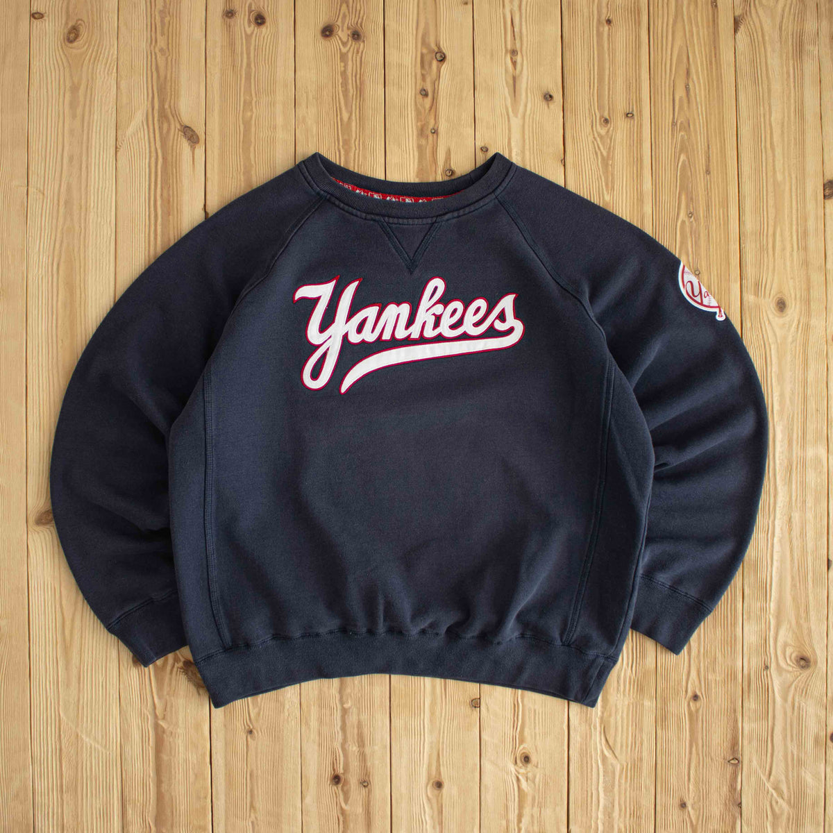 (M/L) Majestic New York Yankees Vintage Embroidered Sweatshirt Blue