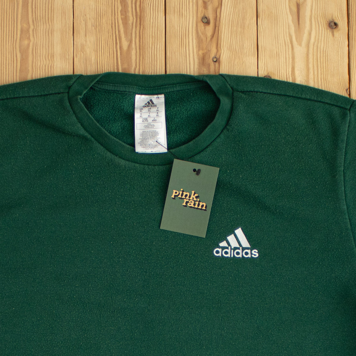 (XL) Adidas Essential Embroidered Sweatshirt Green