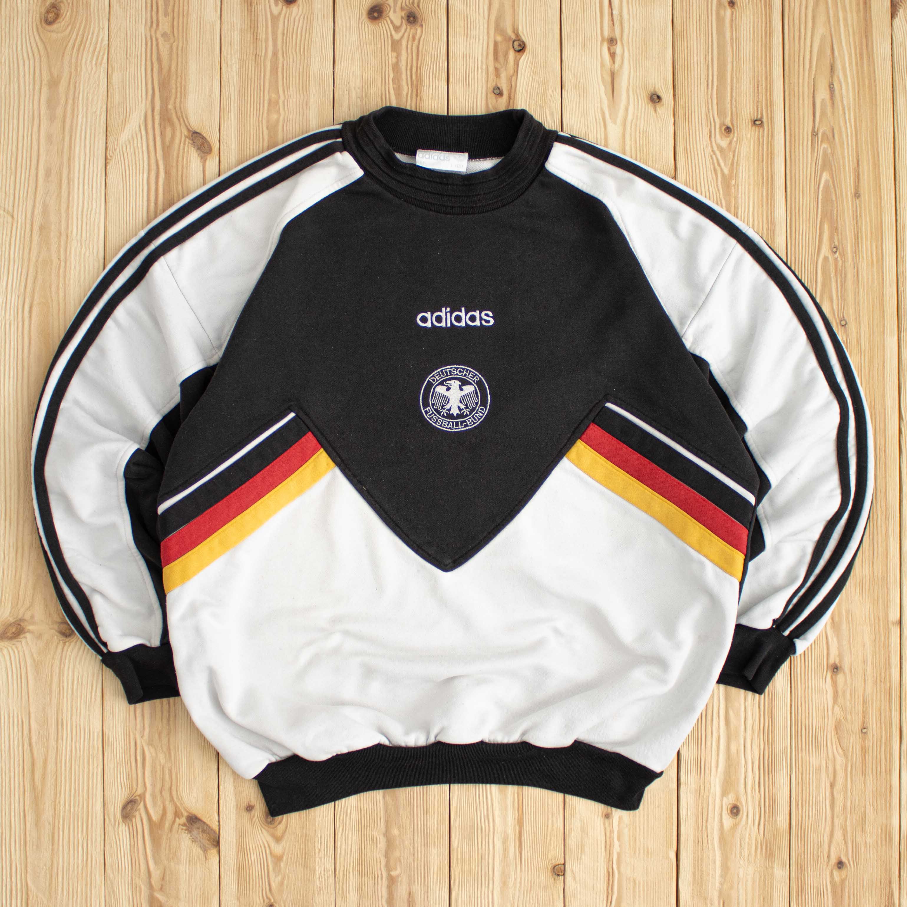 (M) 1994 Adidas Deutscher Fusball-Bund Embroidered Sweatshirt