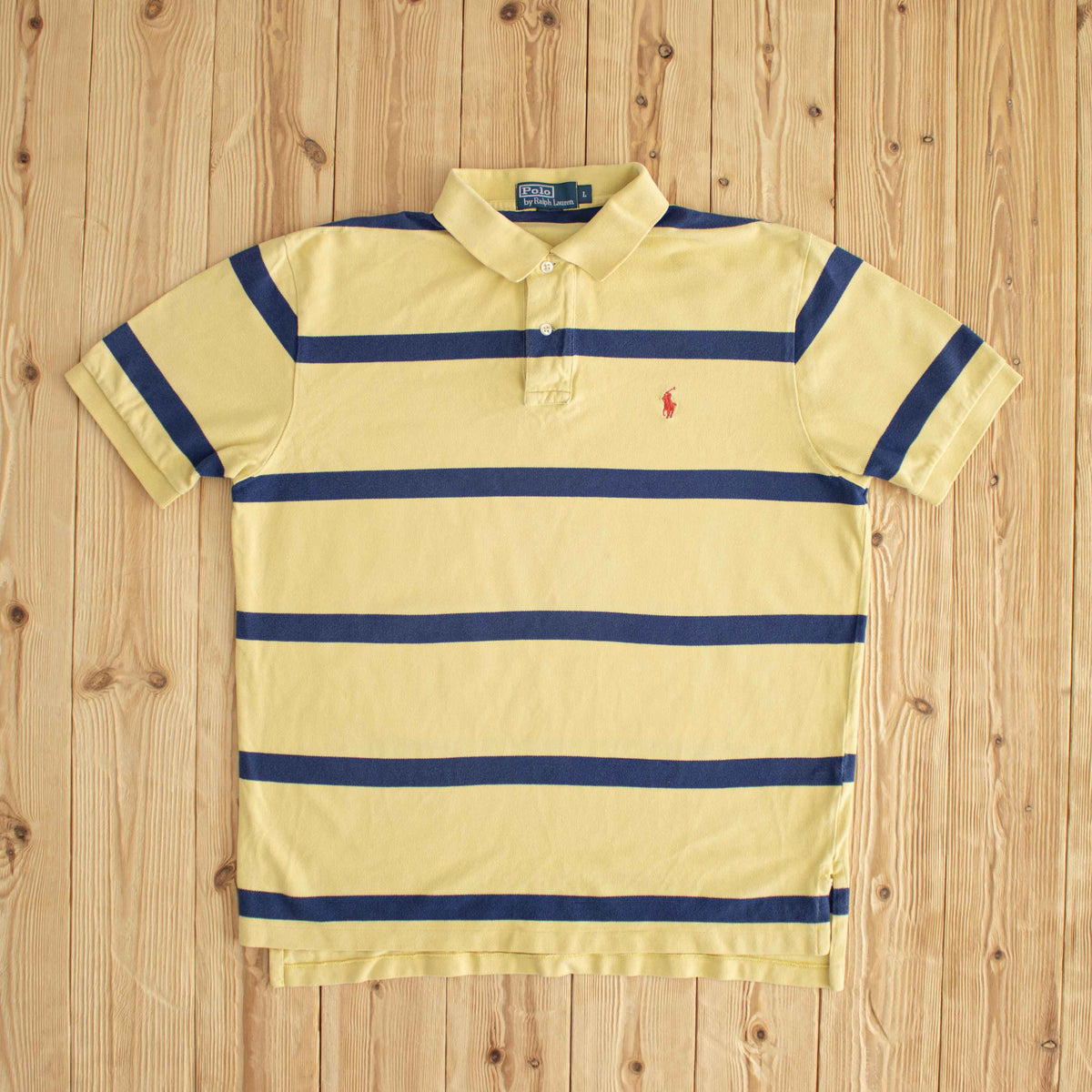 (L) Polo Ralph Lauren Vintage Embroidered Polo T-Shirt Yellow