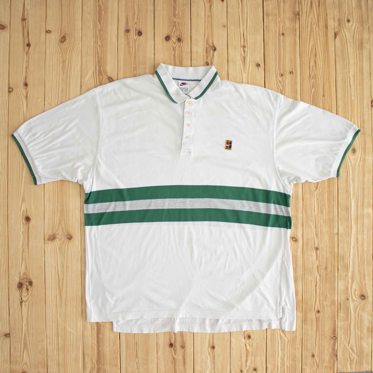 (XL) Nike Vintage Essential Embroidered Polo T-Shirt White