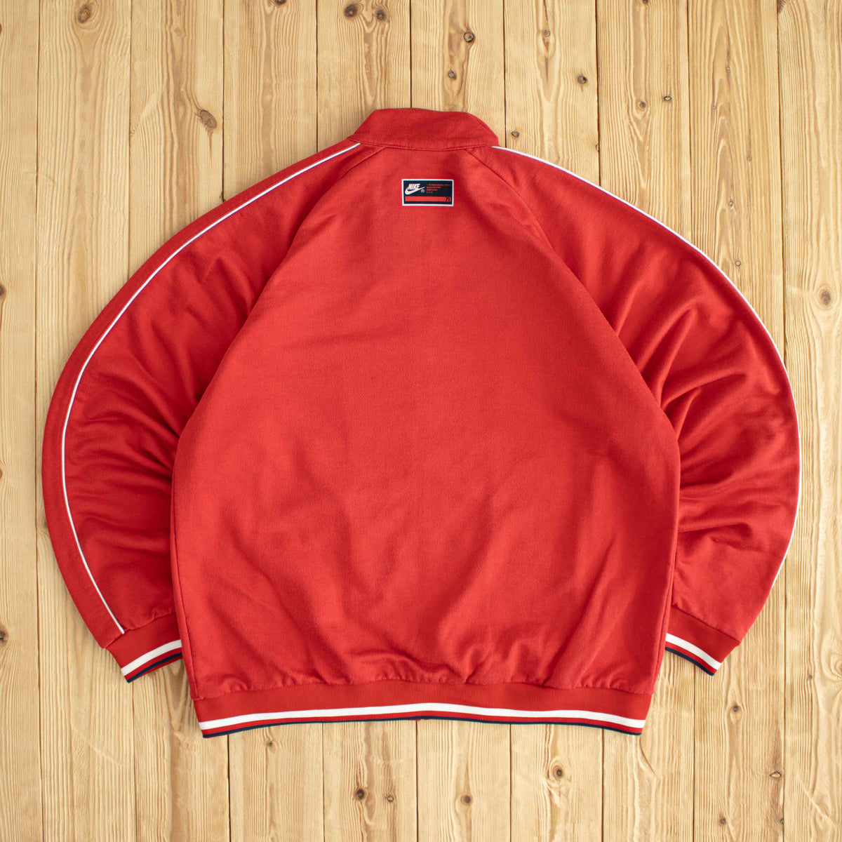 (L) Nike Vintage Essential Embroidered Full-Zip Sweatshirt Red