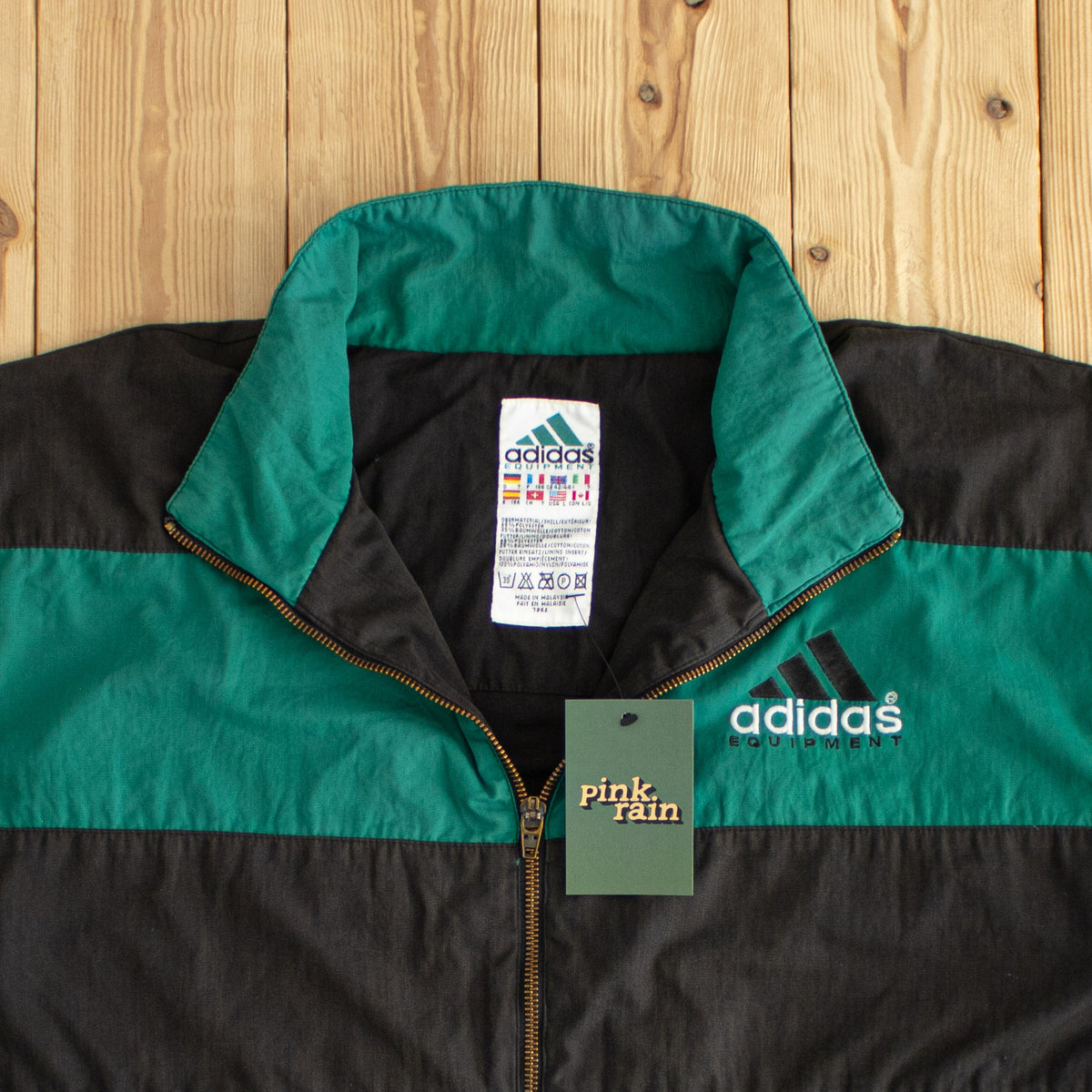(L) Adidas Equipment Vintage Embroidered Jacket Green Black