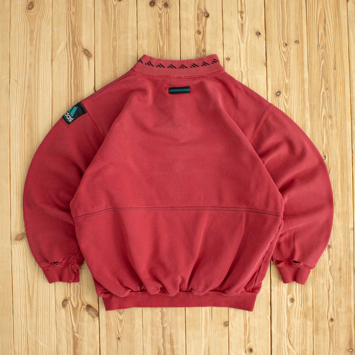 (S/M) Adidas Equipment Vintage Embroidered Quarter-Zip Red