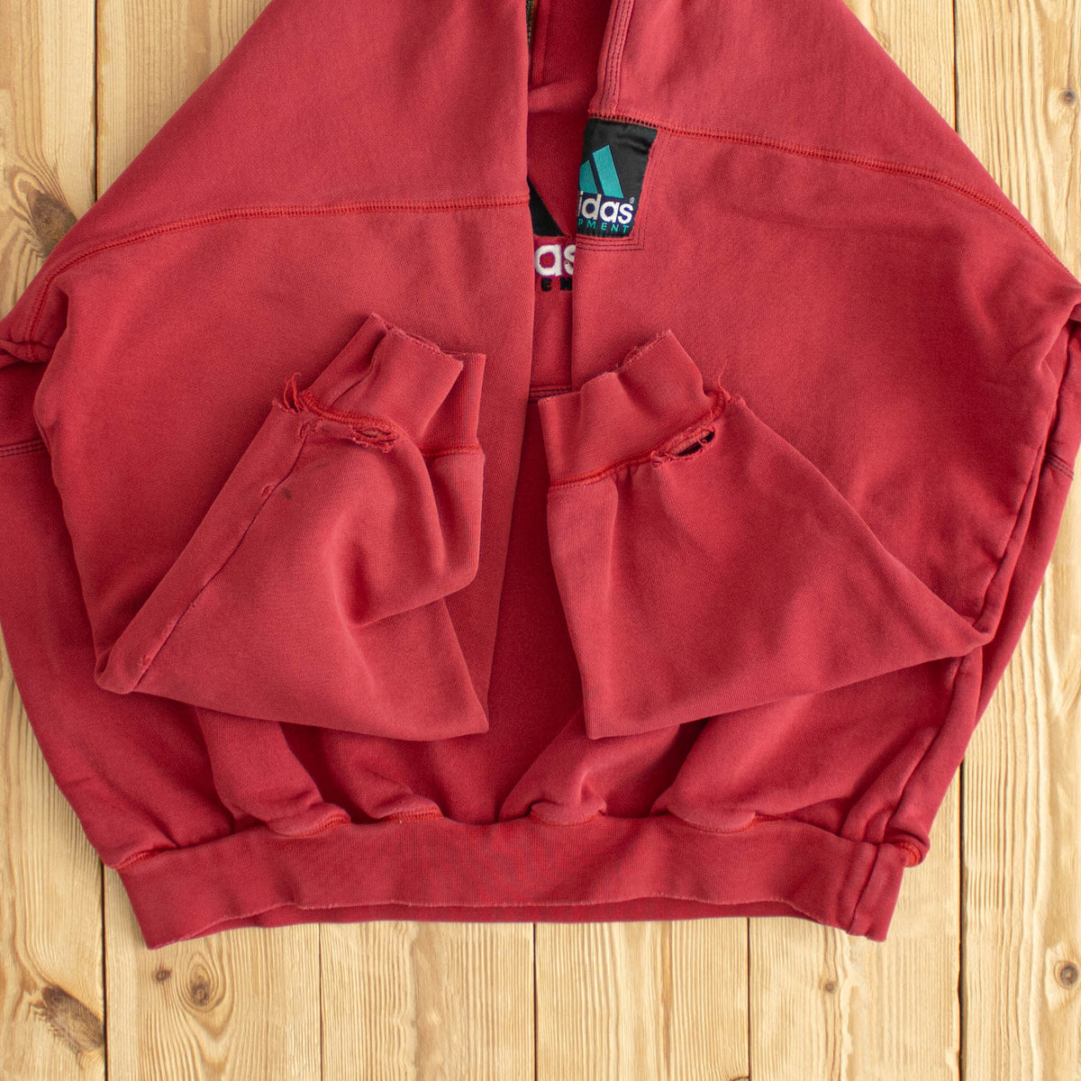 (S/M) Adidas Equipment Vintage Embroidered Quarter-Zip Red