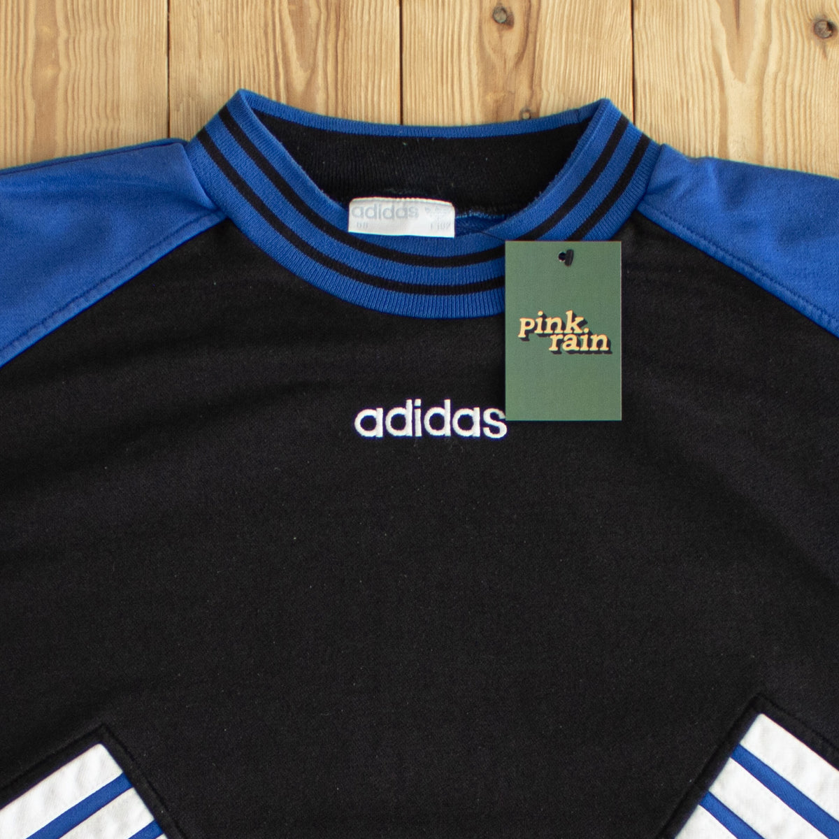 (XL) Adidas Vintage Side Striped Embroidered Sweatshirt Blue