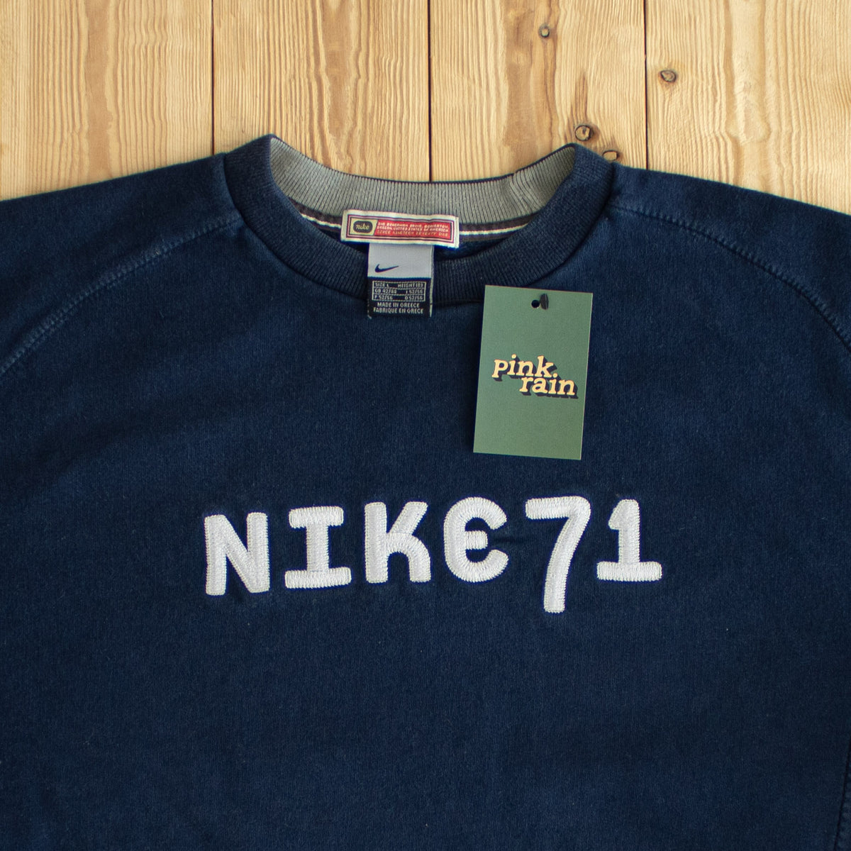 (M/L) Nike 71 Vintage Embroidered Sweatshirt Blue