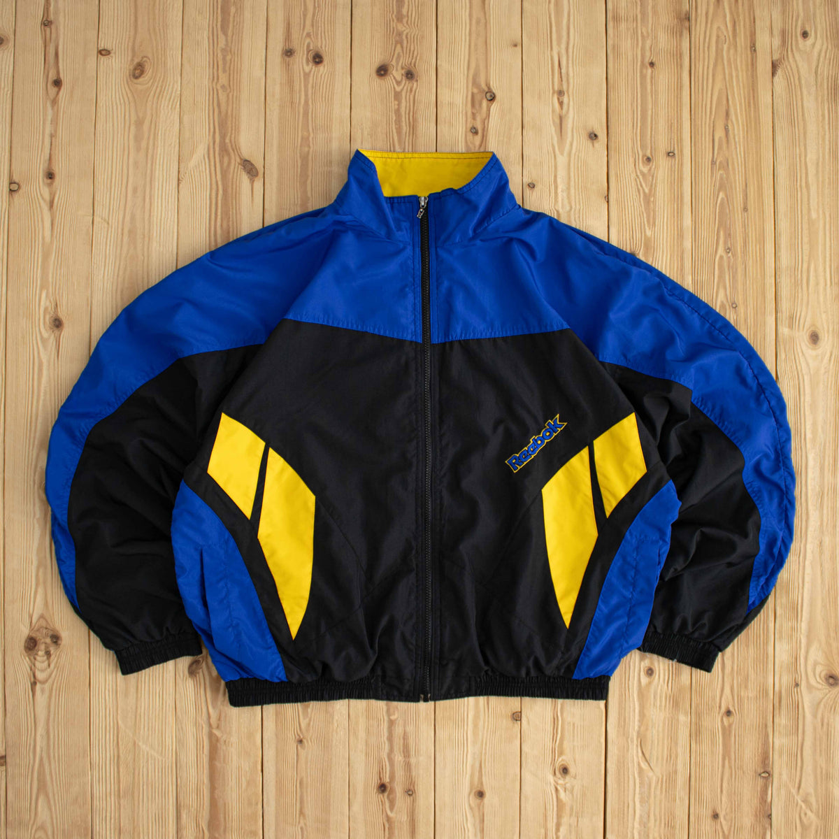 (L) Reebok Vintage Embroidered Jacket Black Blue