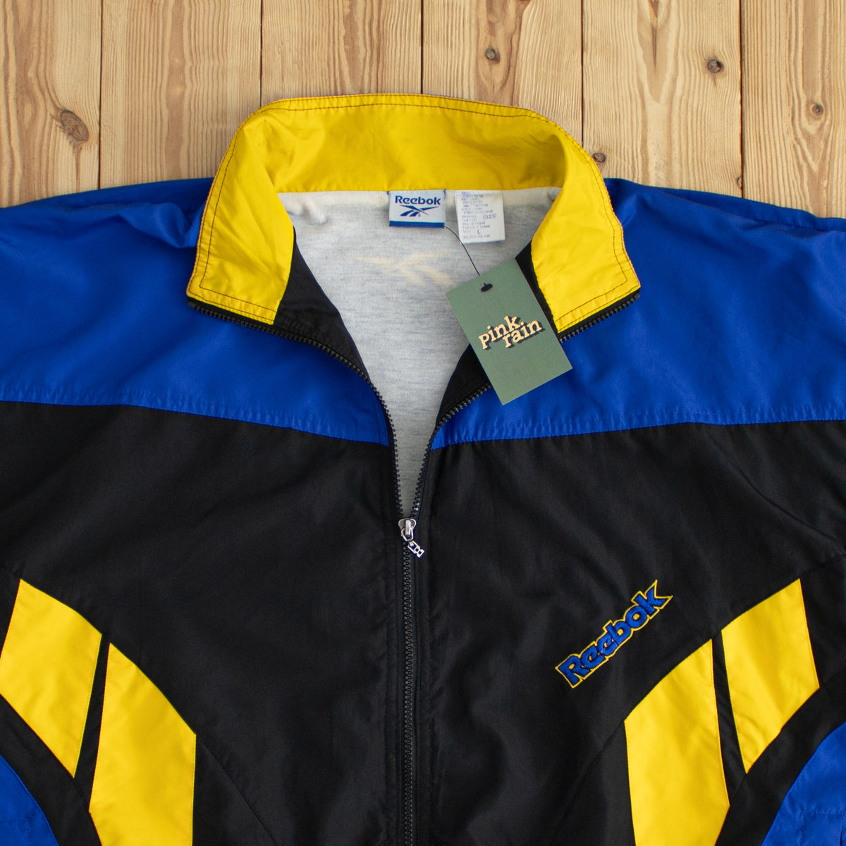 (L) Reebok Vintage Embroidered Jacket Black Blue