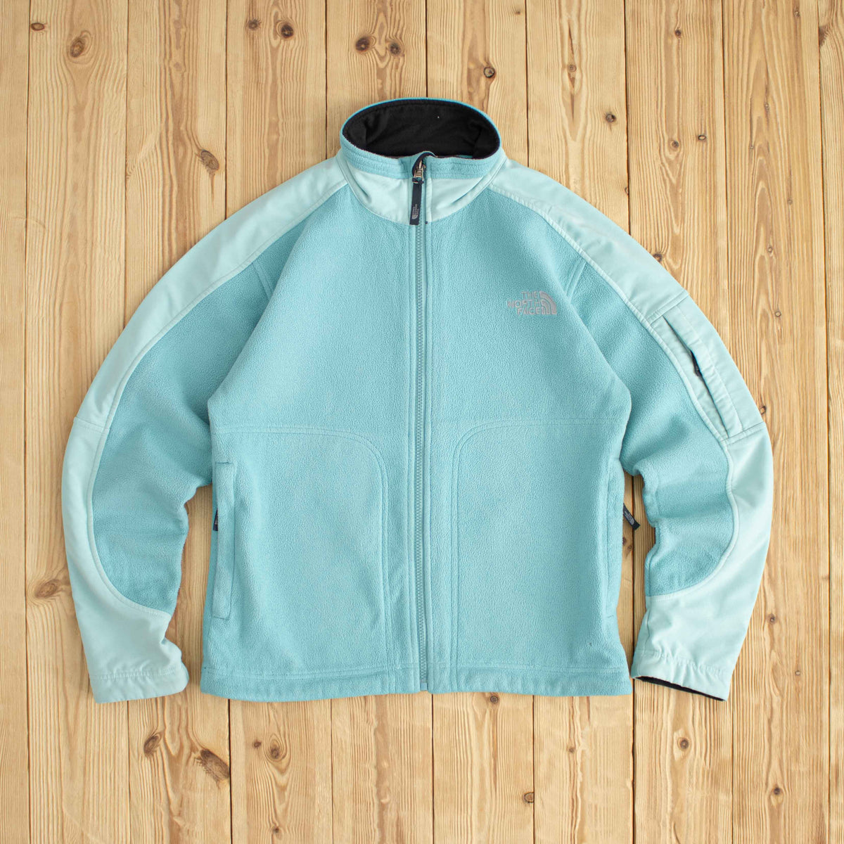 (M/L) The North Face Womens Vintage Embroidered Full-Zip Fleece Sweatshirt Blue