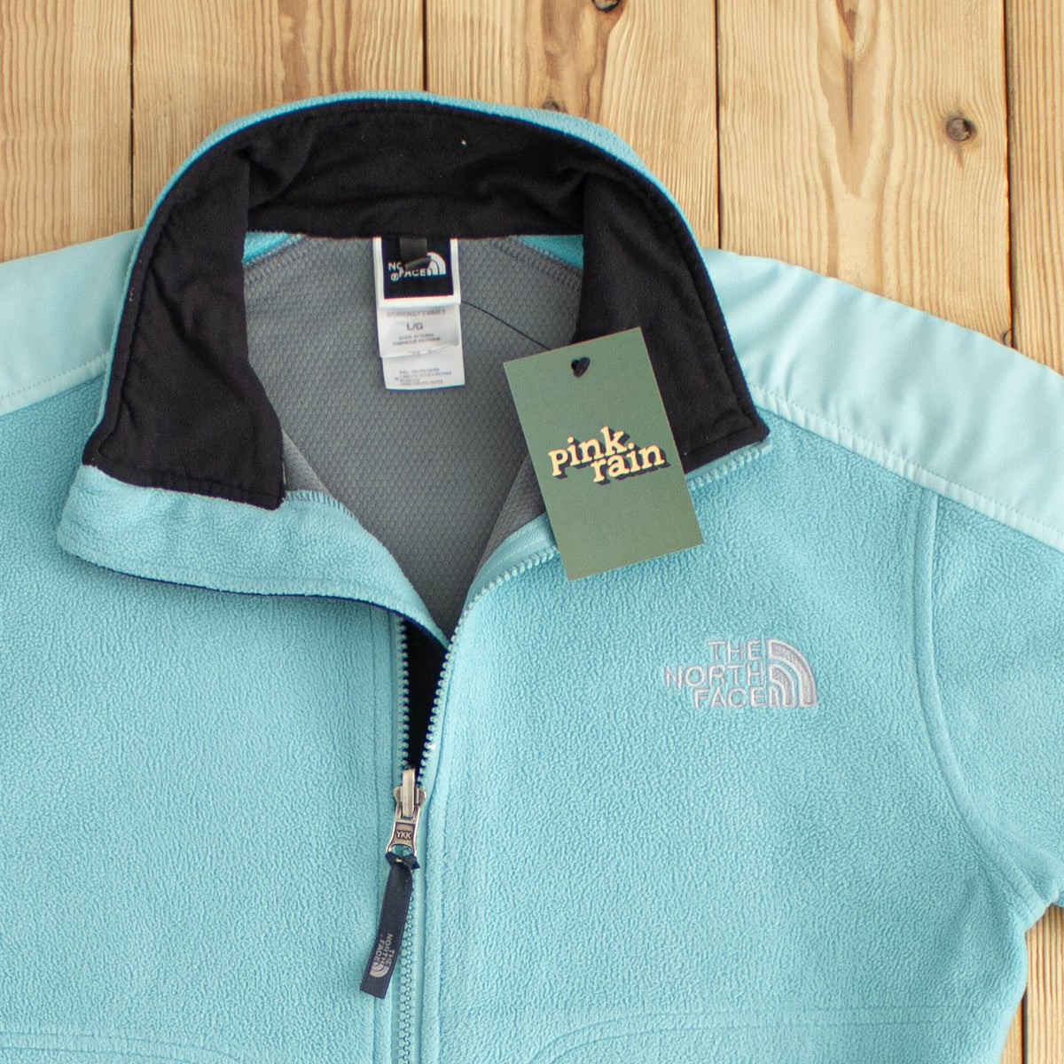 (M/L) The North Face Womens Vintage Embroidered Full-Zip Fleece Sweatshirt Blue