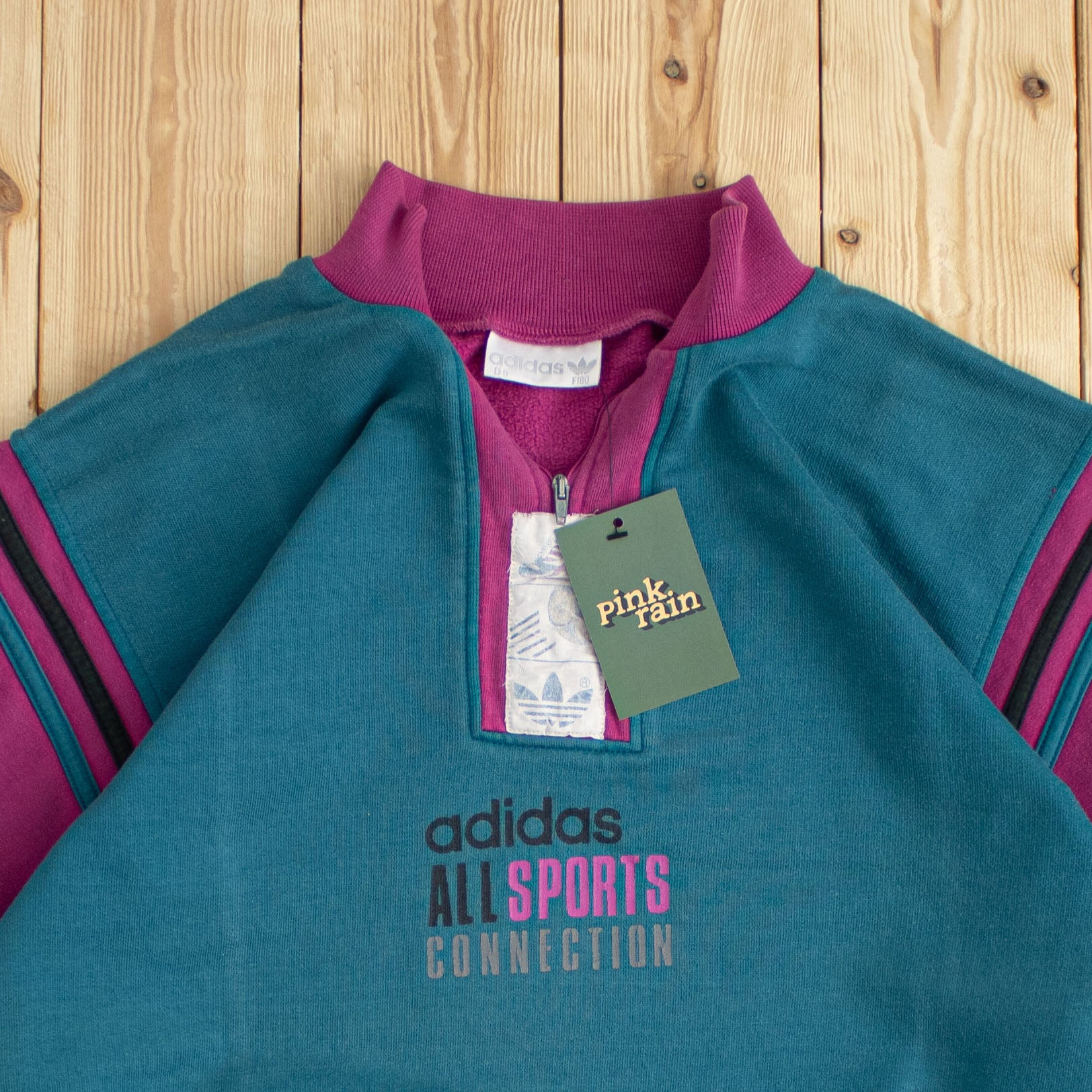 (M) Vintage Adidas All Sports Connection Quarter-Zip Sweatshirt