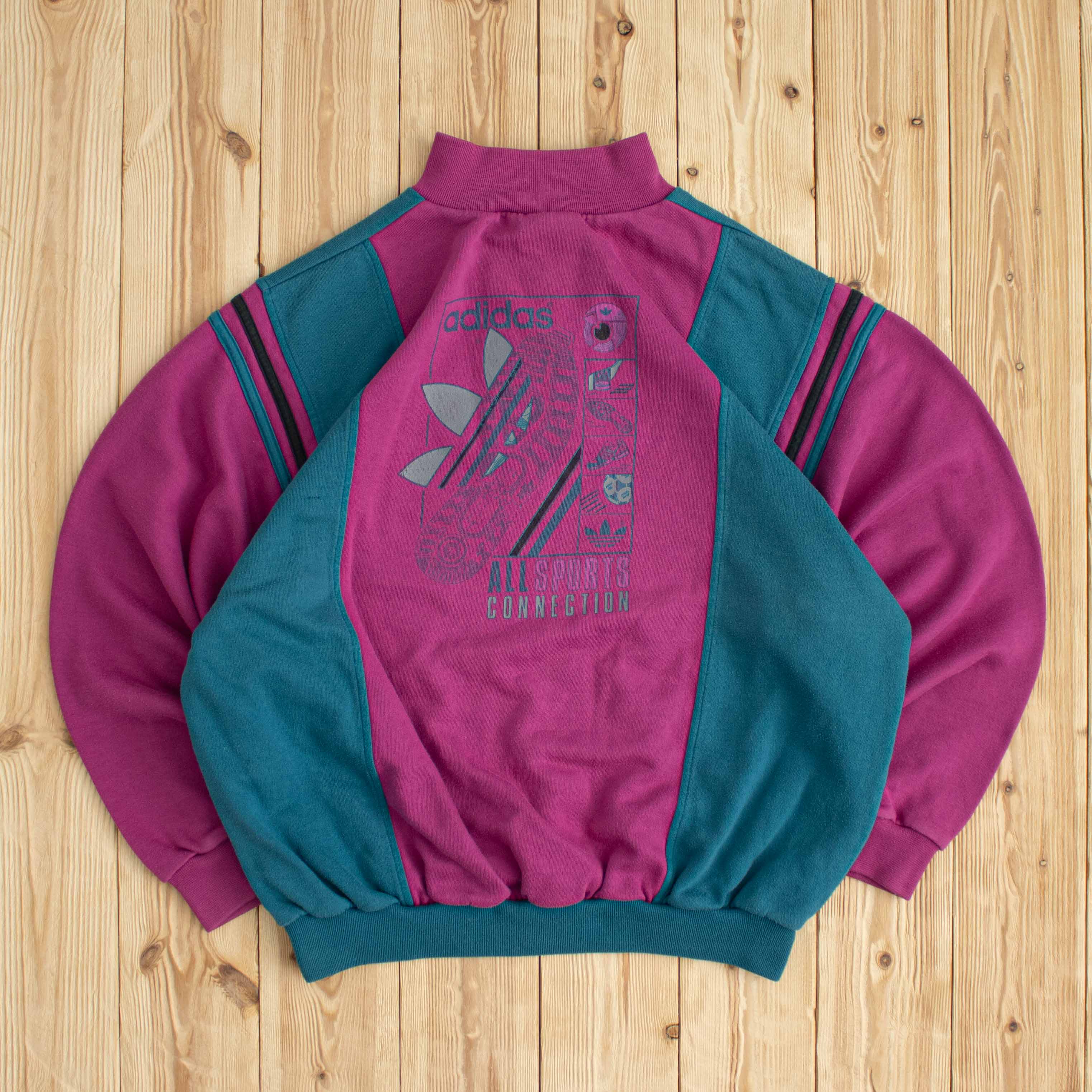 (M) Vintage Adidas All Sports Connection Quarter-Zip Sweatshirt