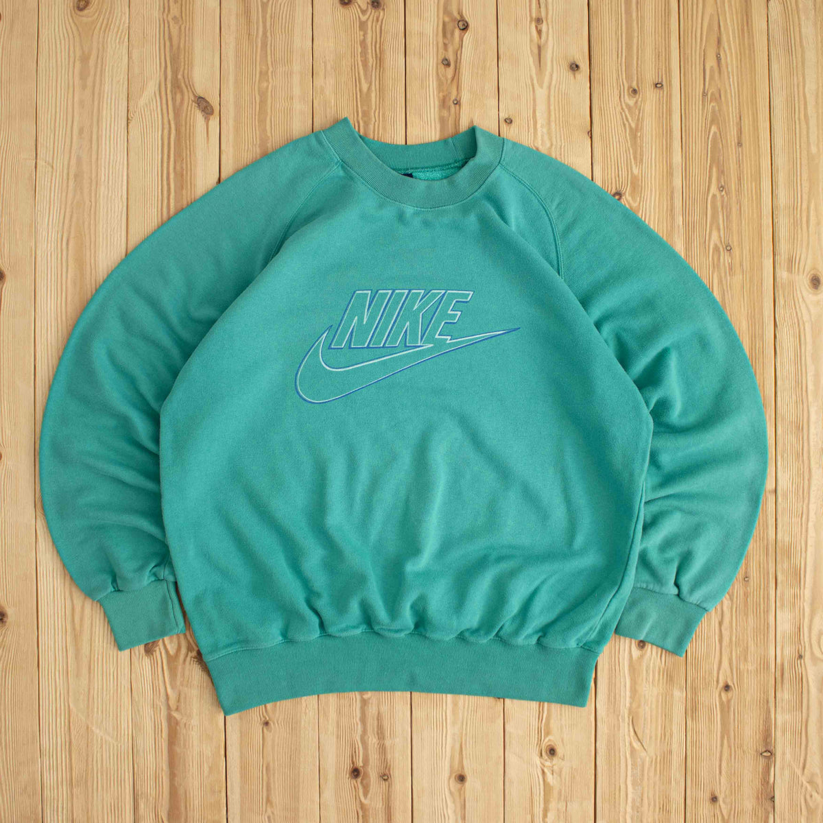 (M/L) Nike 80s Spell Out Vintage Sweatshirt Blue