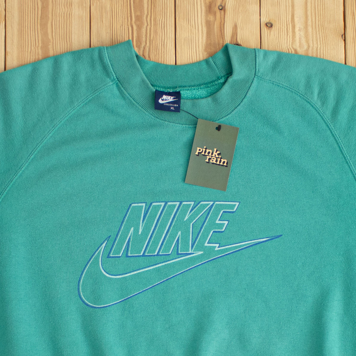 (M/L) Nike 80s Spell Out Vintage Sweatshirt Blue