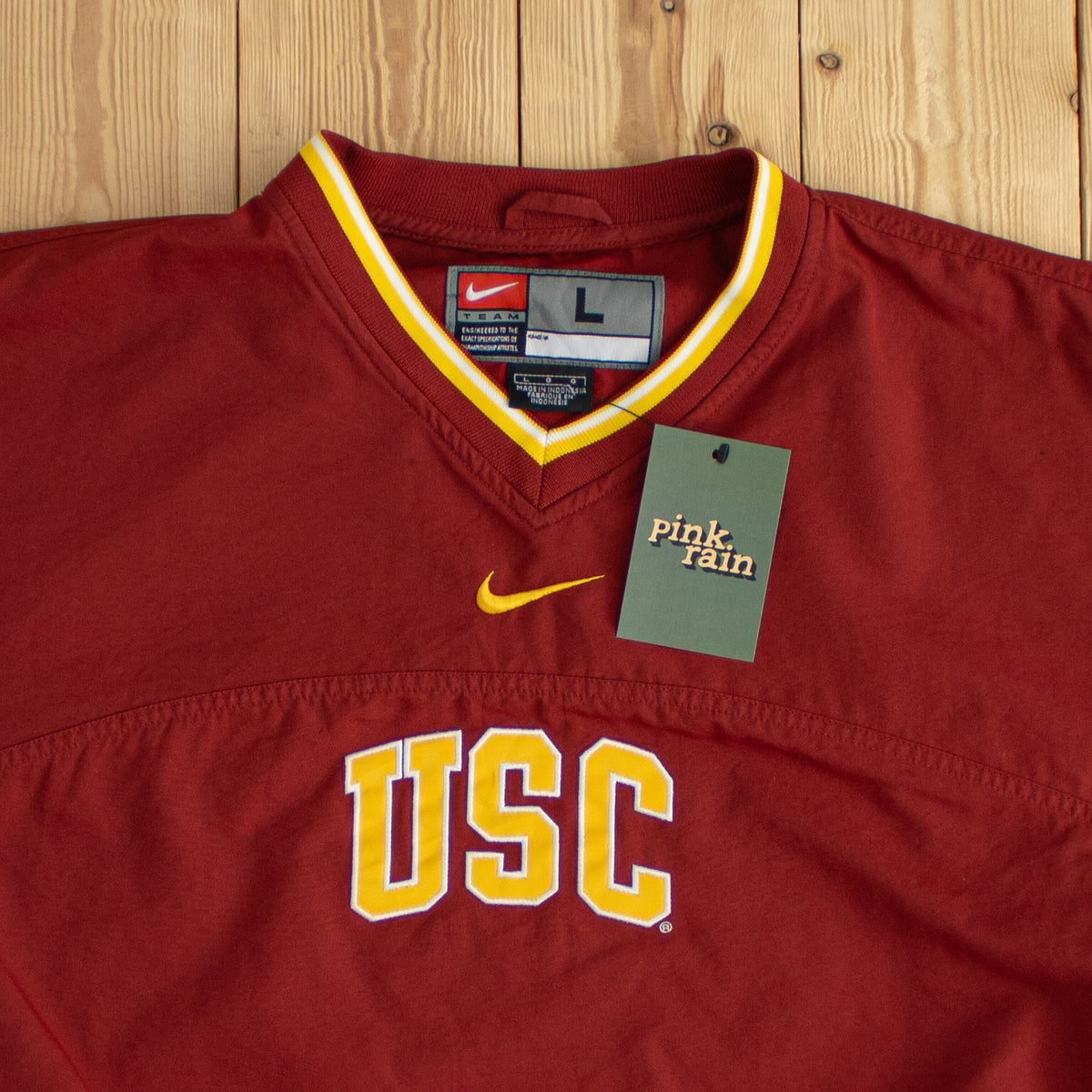 (L) Nike USC Vintage Embroidered Light Windbreaker Burgundy