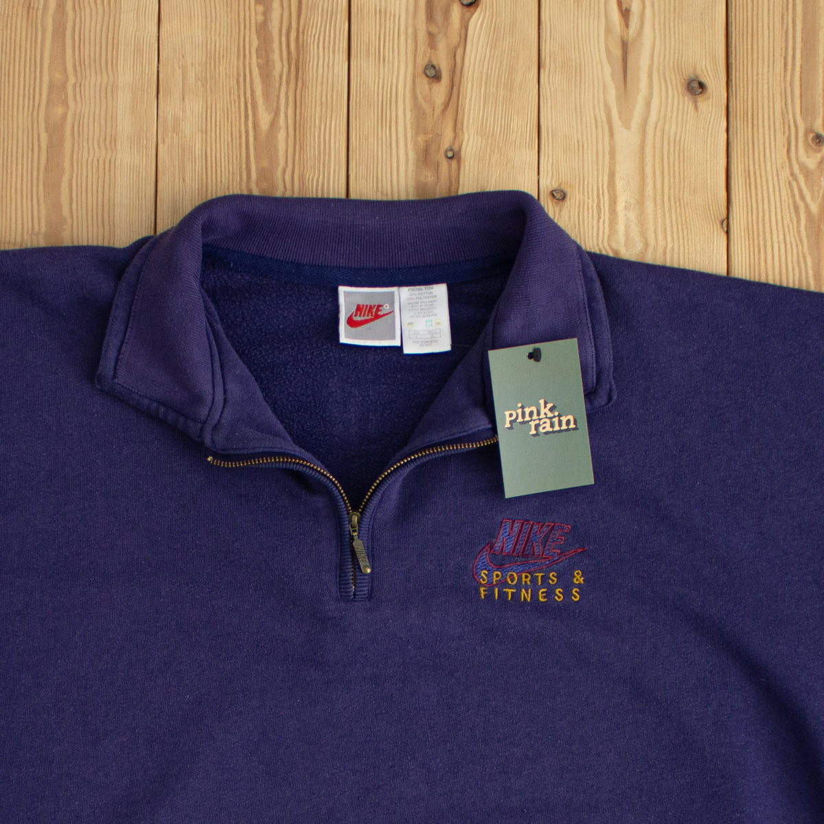 (L) Nike Sports & Fitness Vintage Embroidered Quarter-Zip Purple