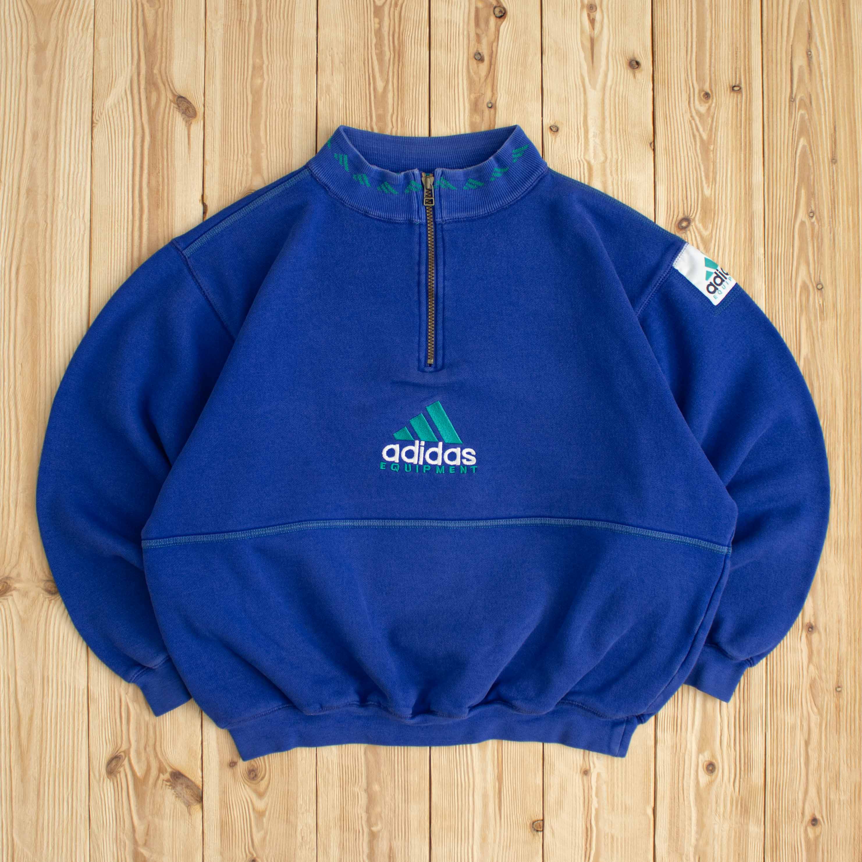 (M) Vintage Adidas Equipment Embroidered Quarter-Zip Sweatshirt