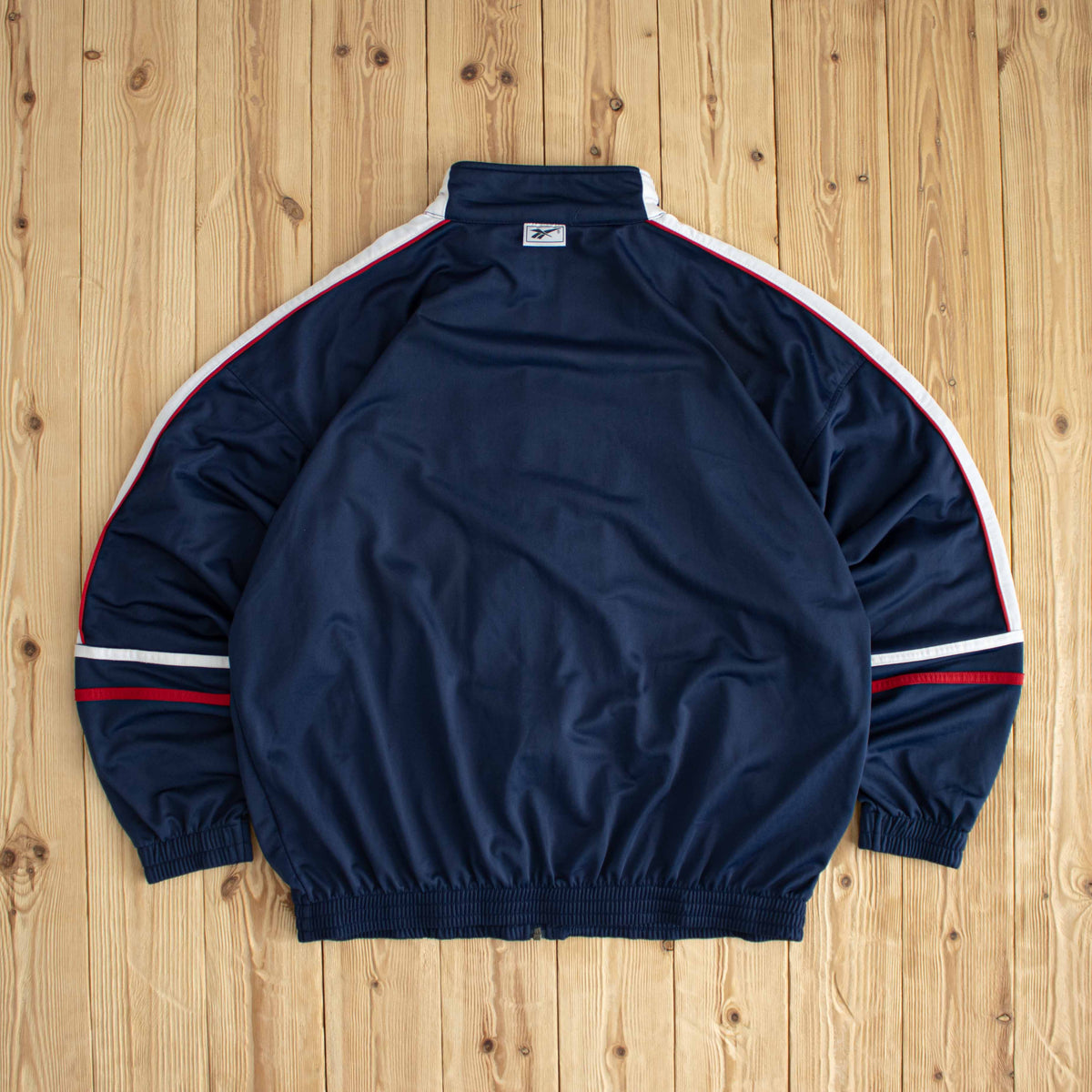 (L) Reebok Vintage Embroidered Full-Zip Sweatshirt Blue